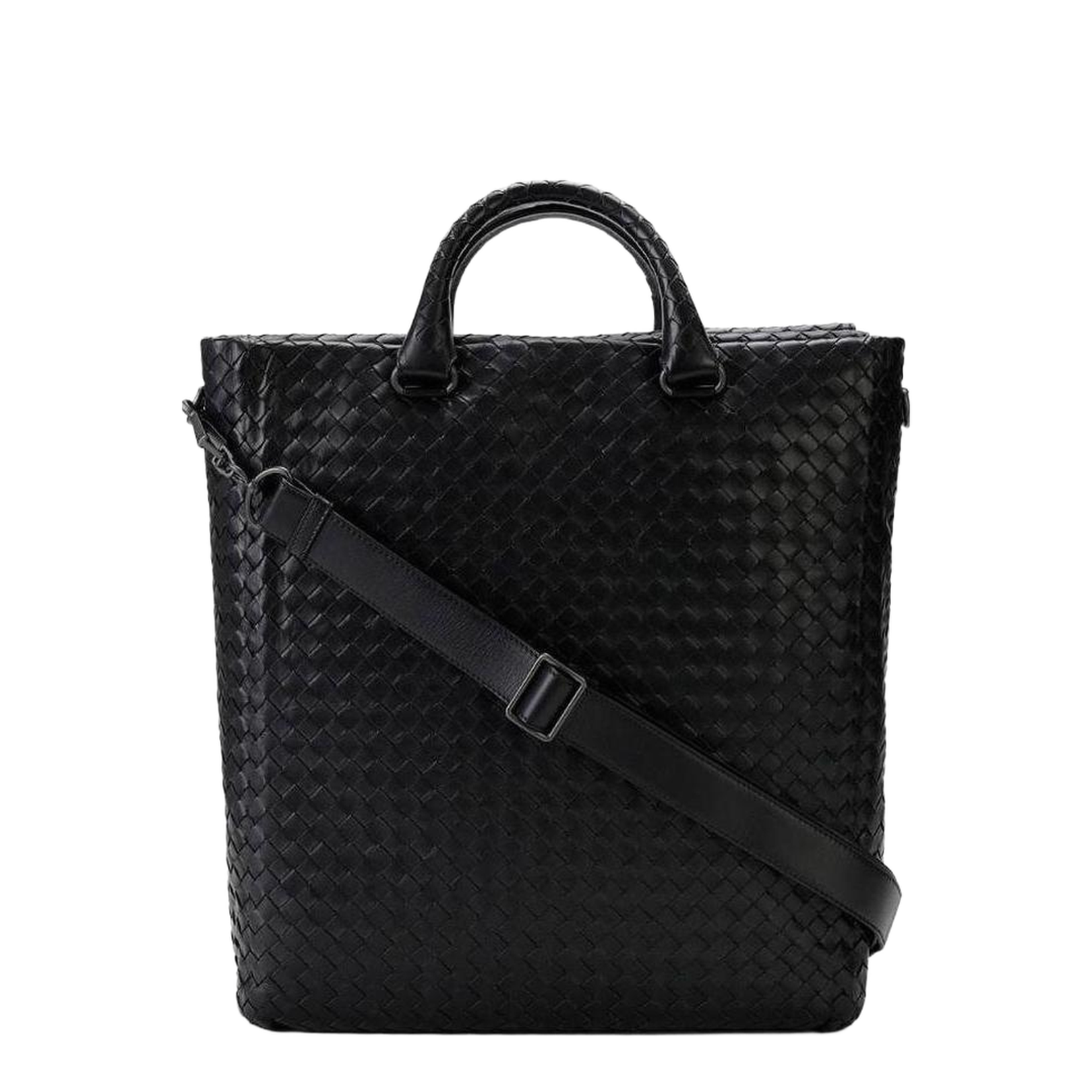 Intrecciato Leather Shoulder Bags - Black