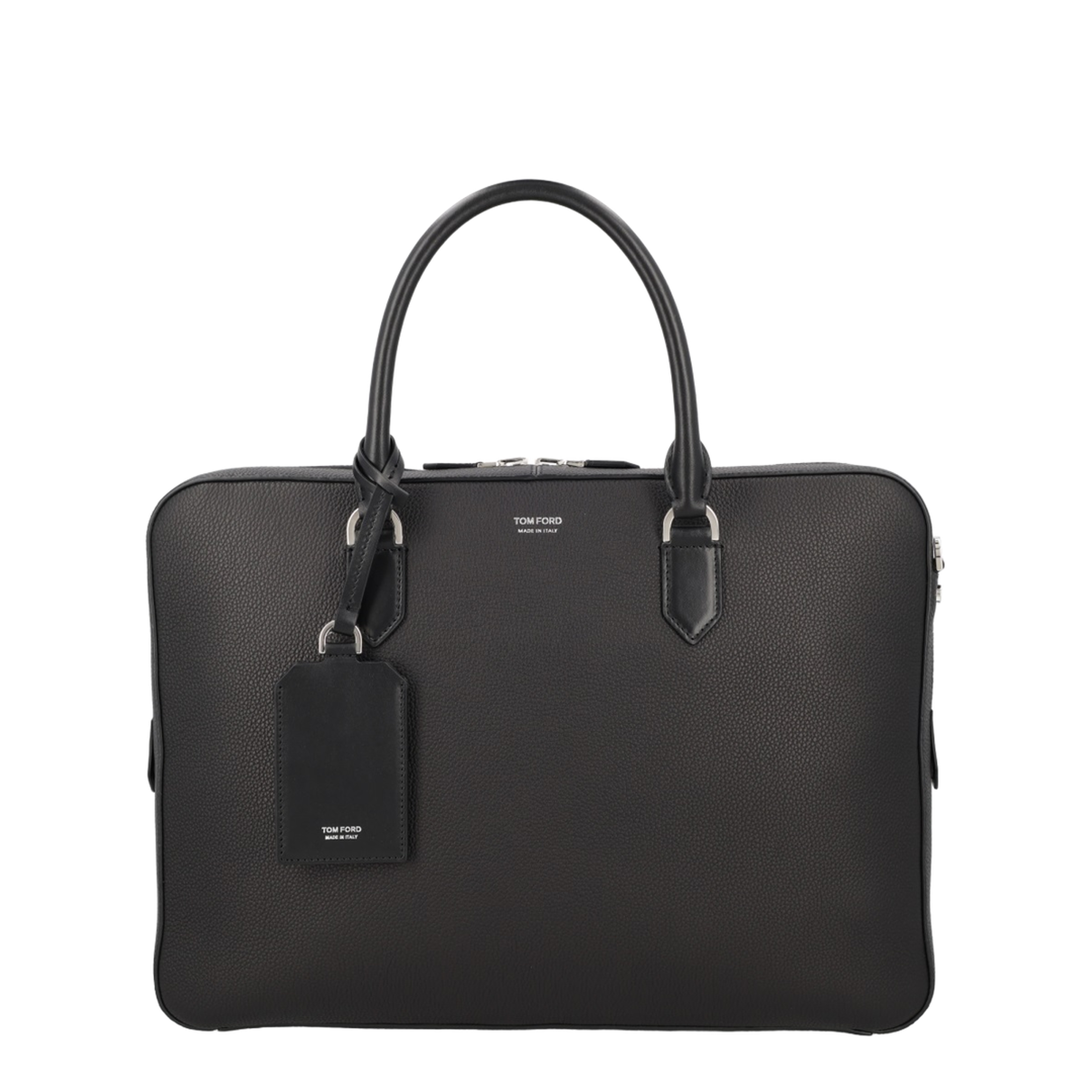 Black Leather Top Handle Bag