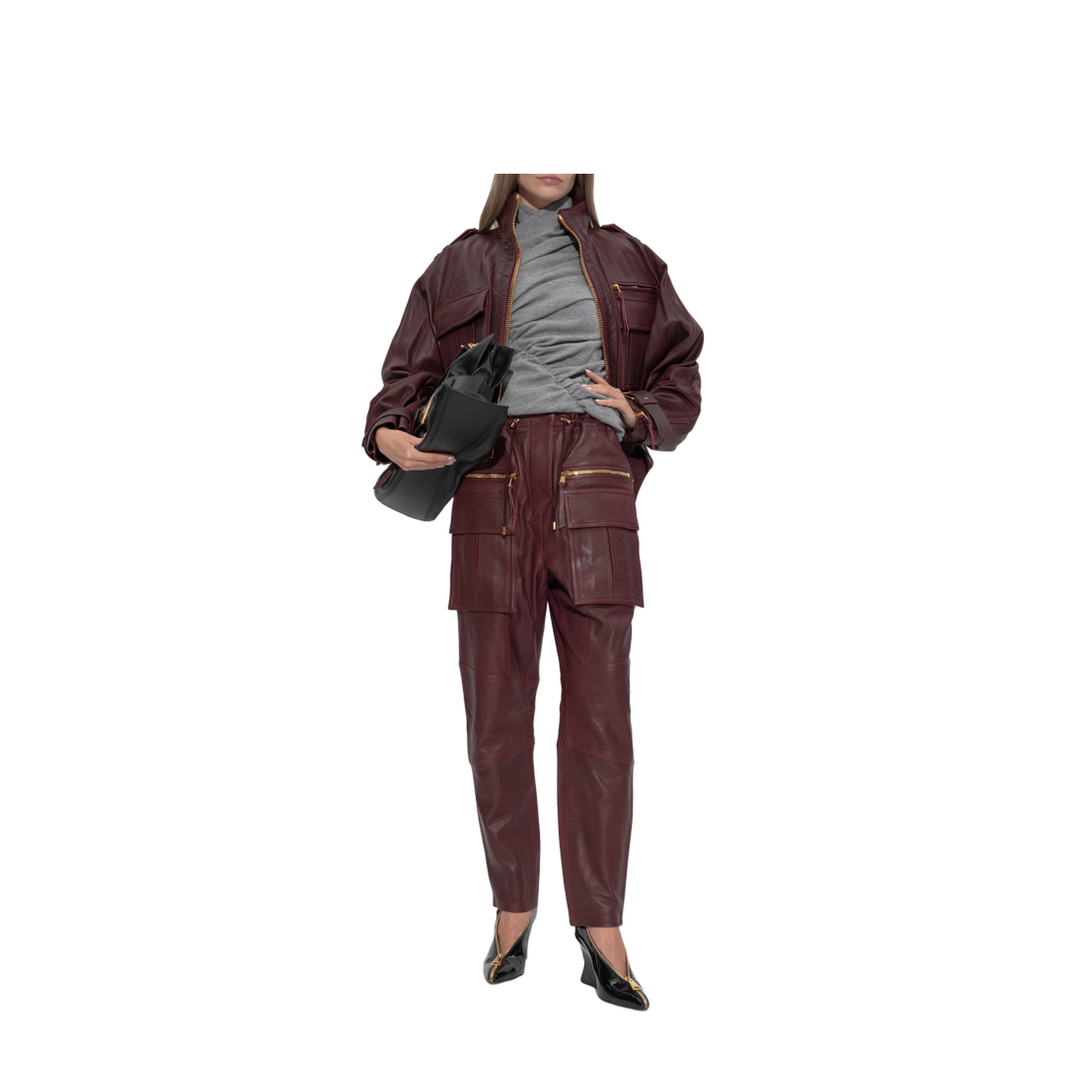 Lambskin Cargo Pants Leather