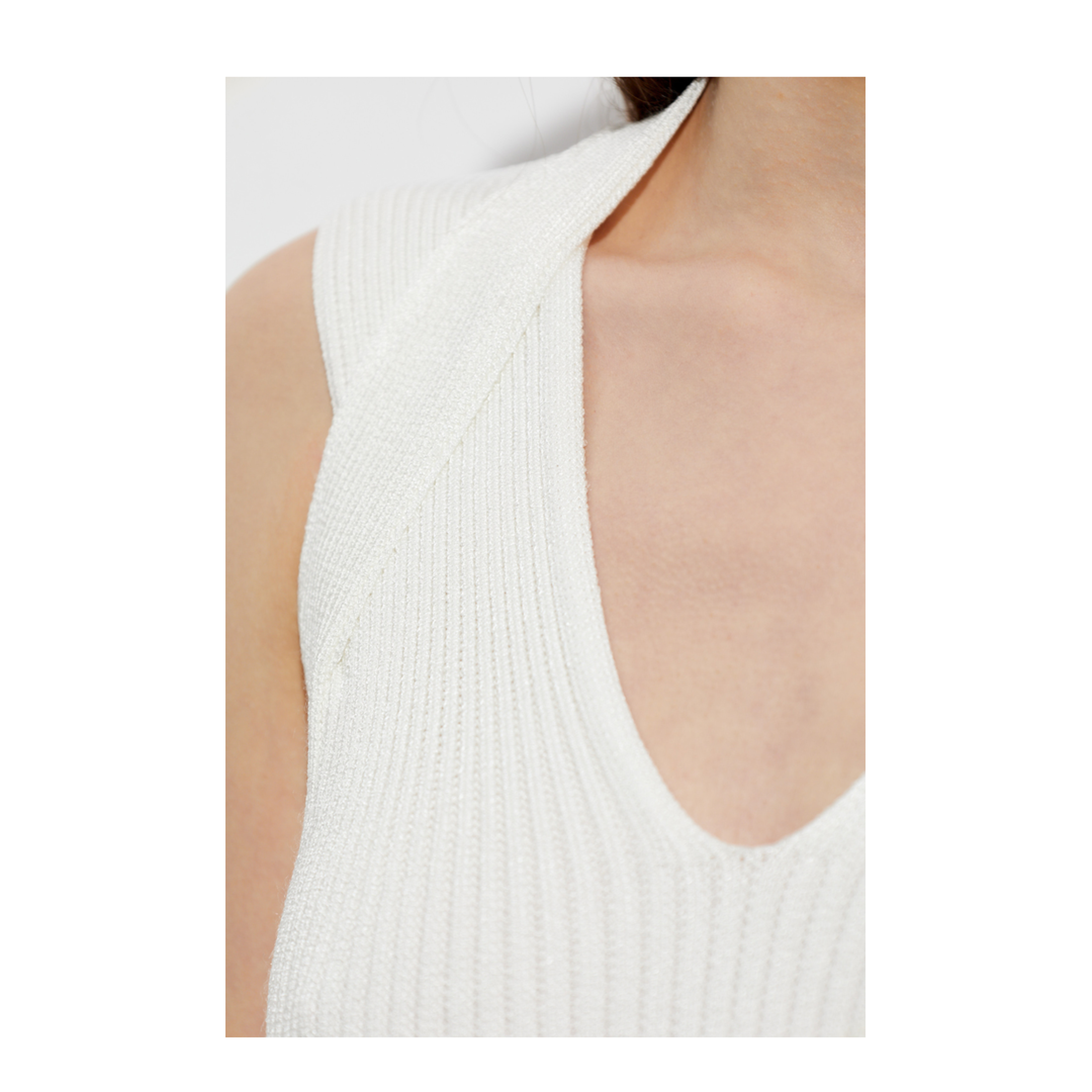 Mini Ribbed Dress White