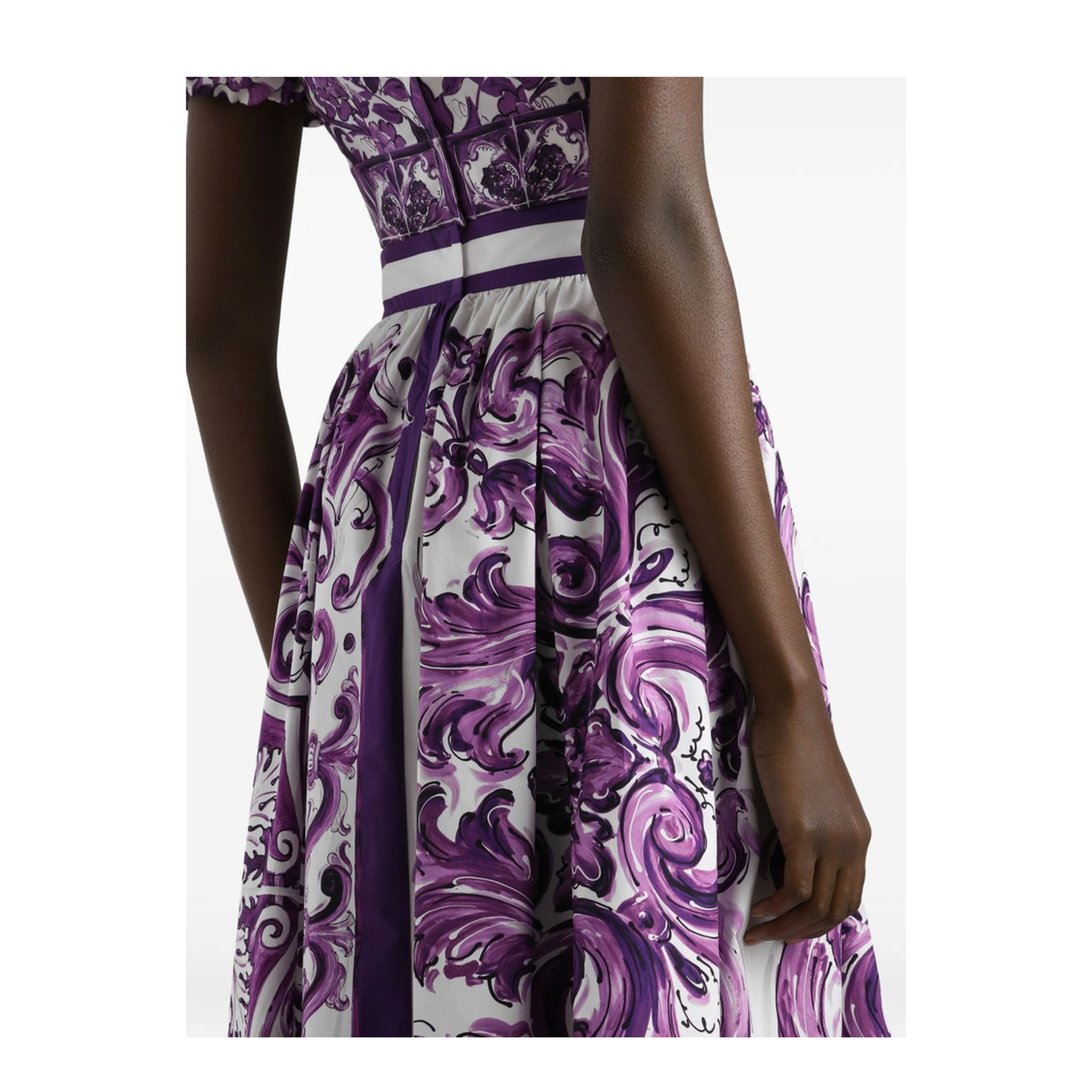 Majolica-print pleated skirt in Multicolor