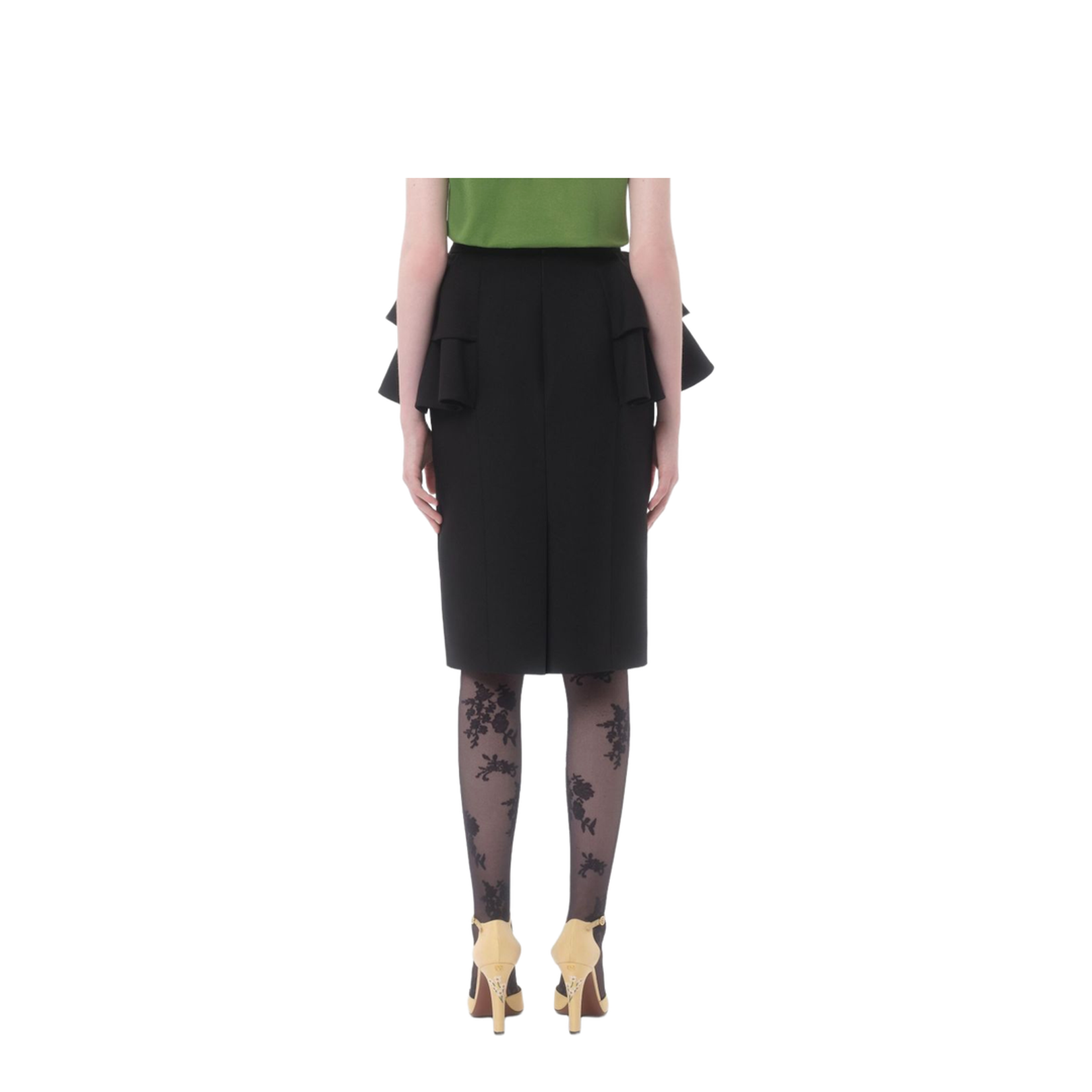 Wool And Silk Midi Skirt In Black