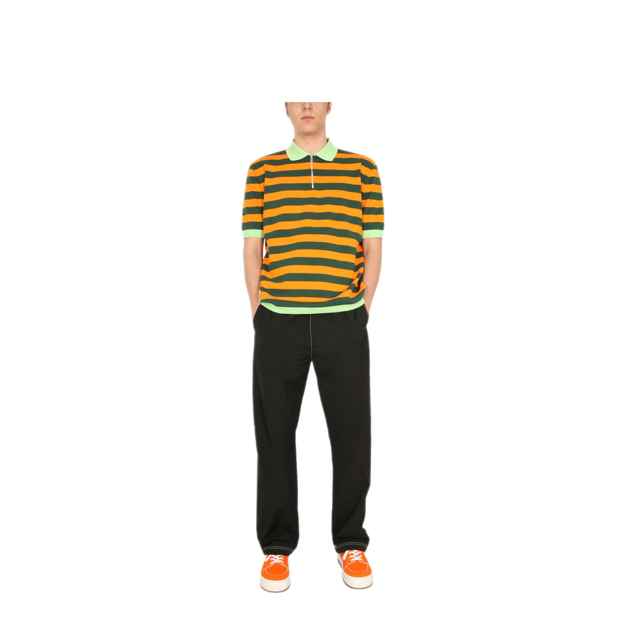 MAYFEYR - Sunnei - Knitted Polo - PSS02DARKGRORANGE