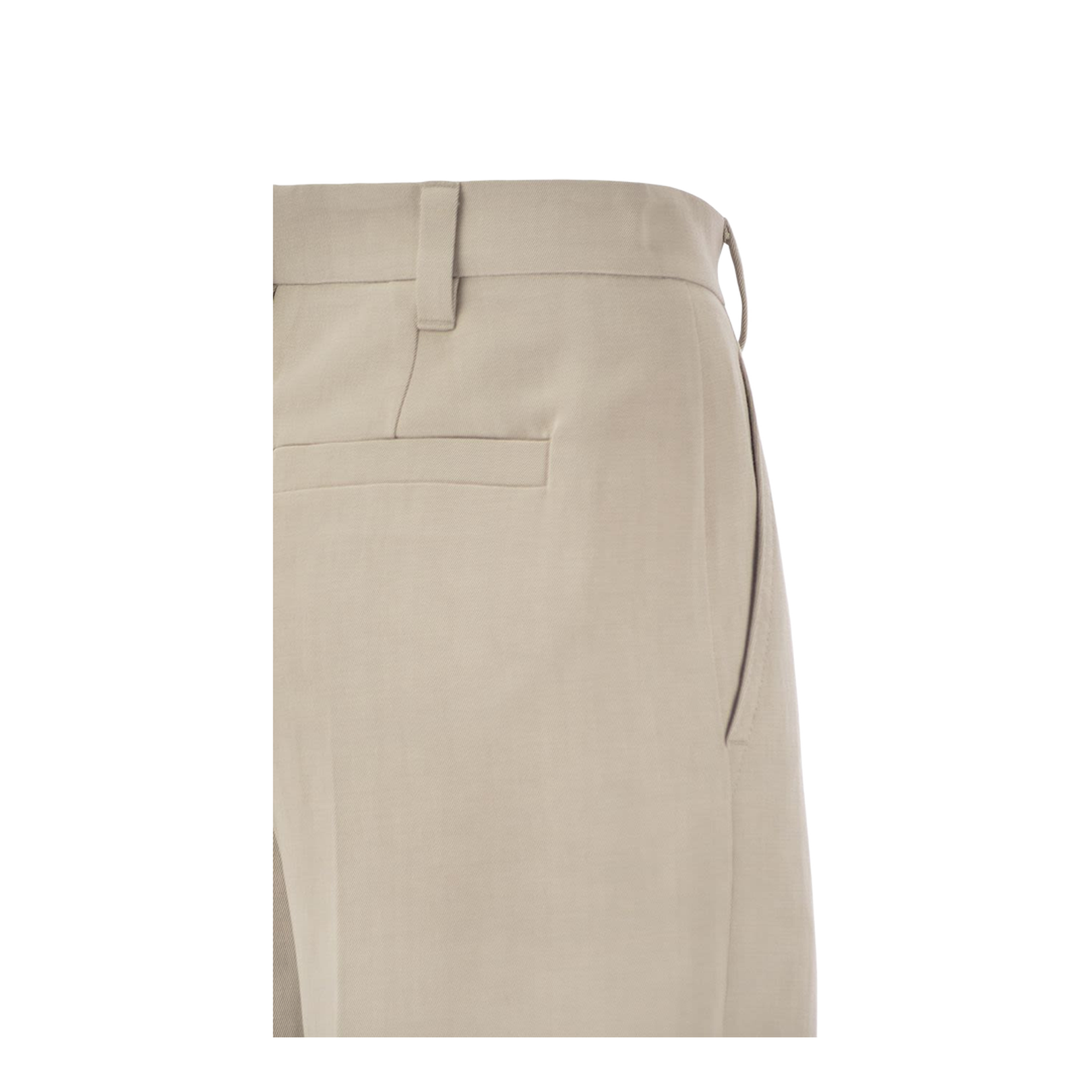 Curved Viscose and Linen Trousers