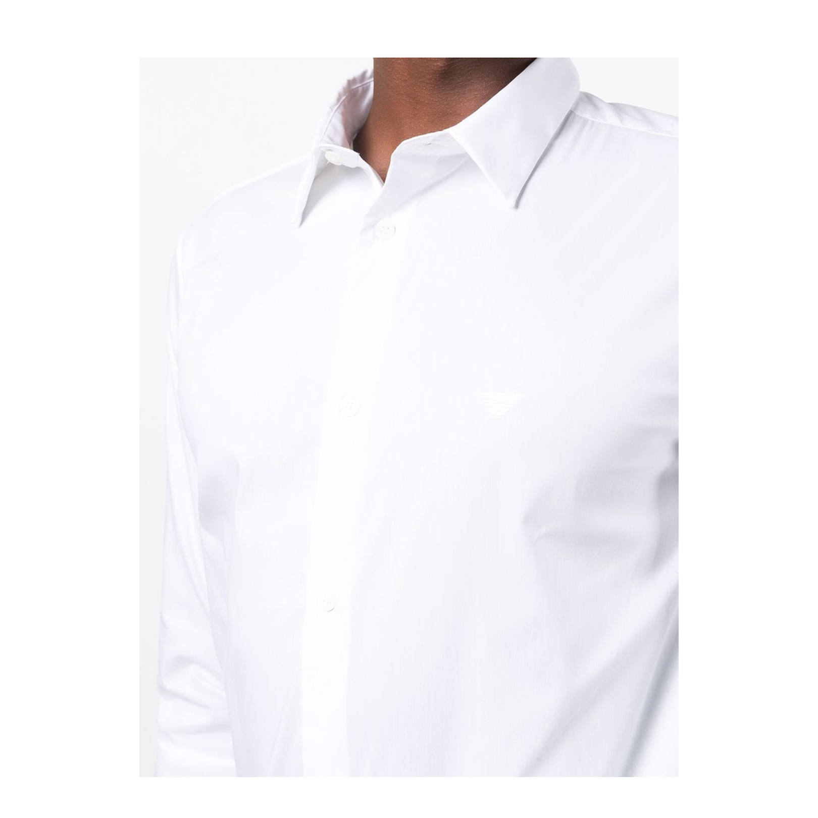 Cotton Shirt with Logo and Classic Collar