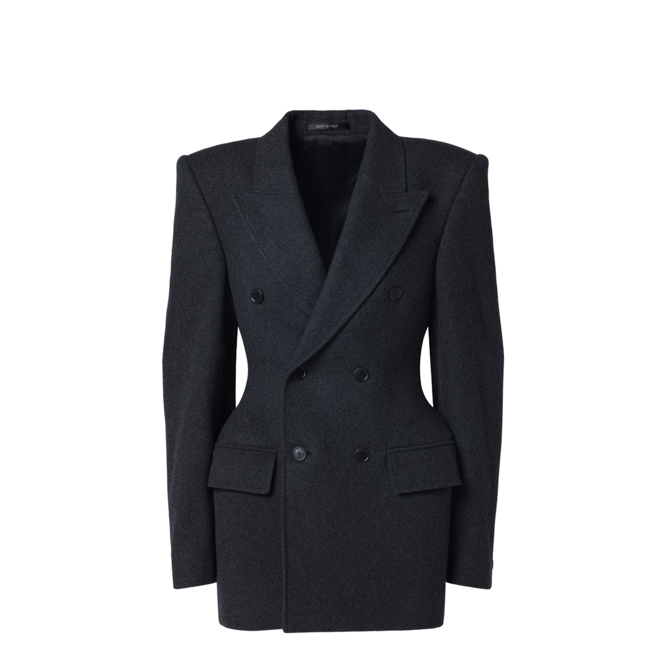 Grey Double-Breasted Cashmere Jacket