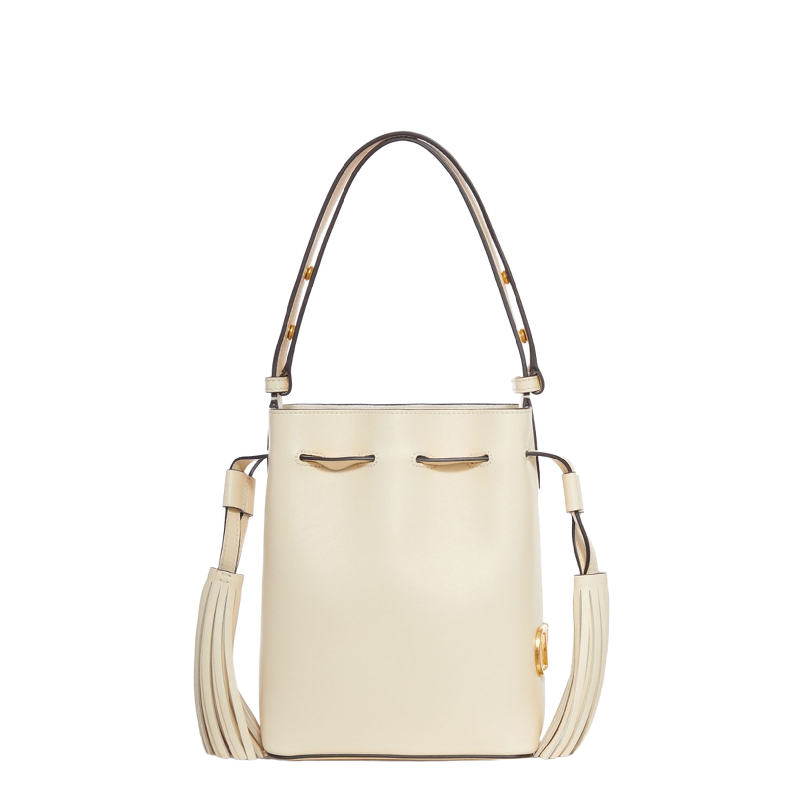 Leather Bucket Bag White