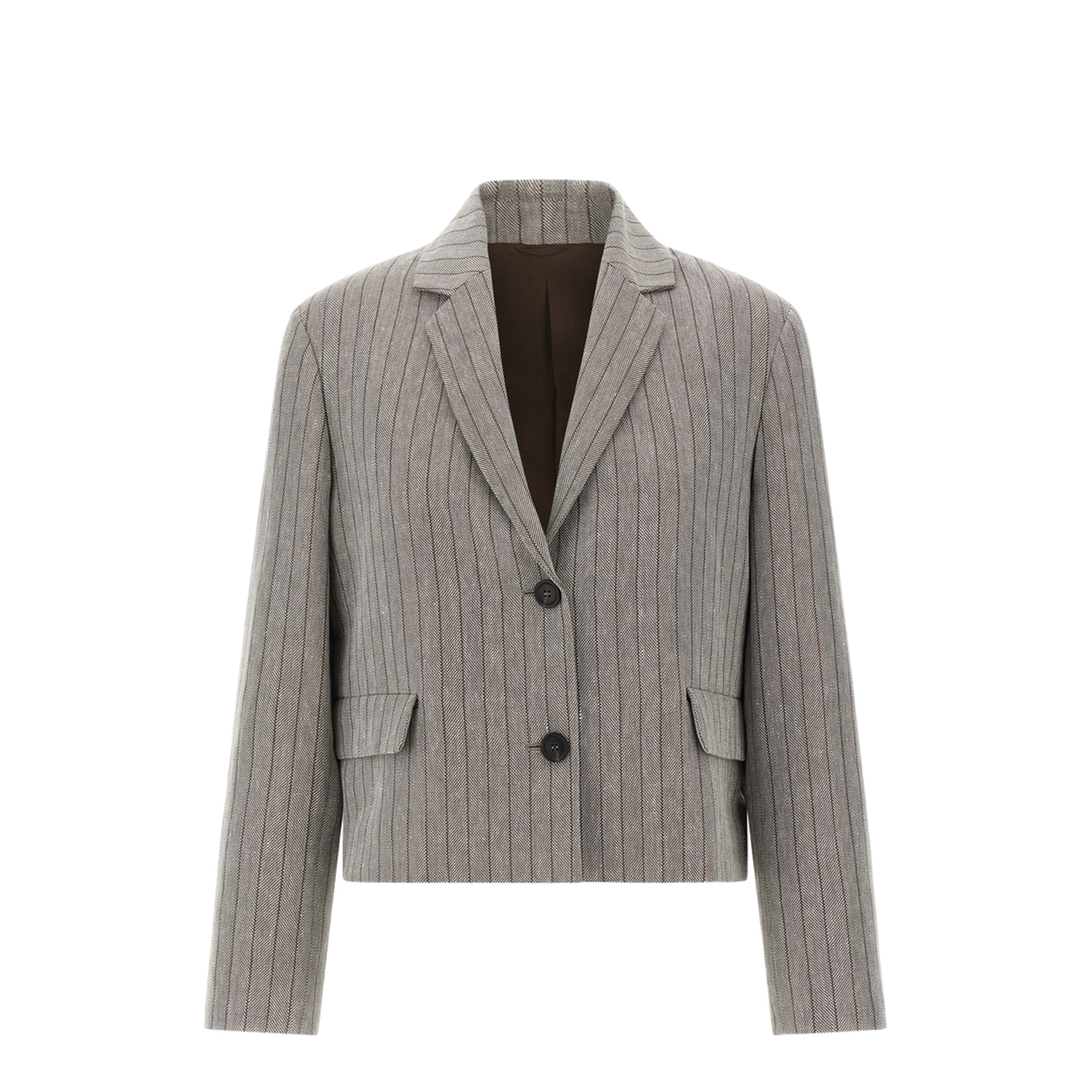 Pinstriped Chevron Blazer