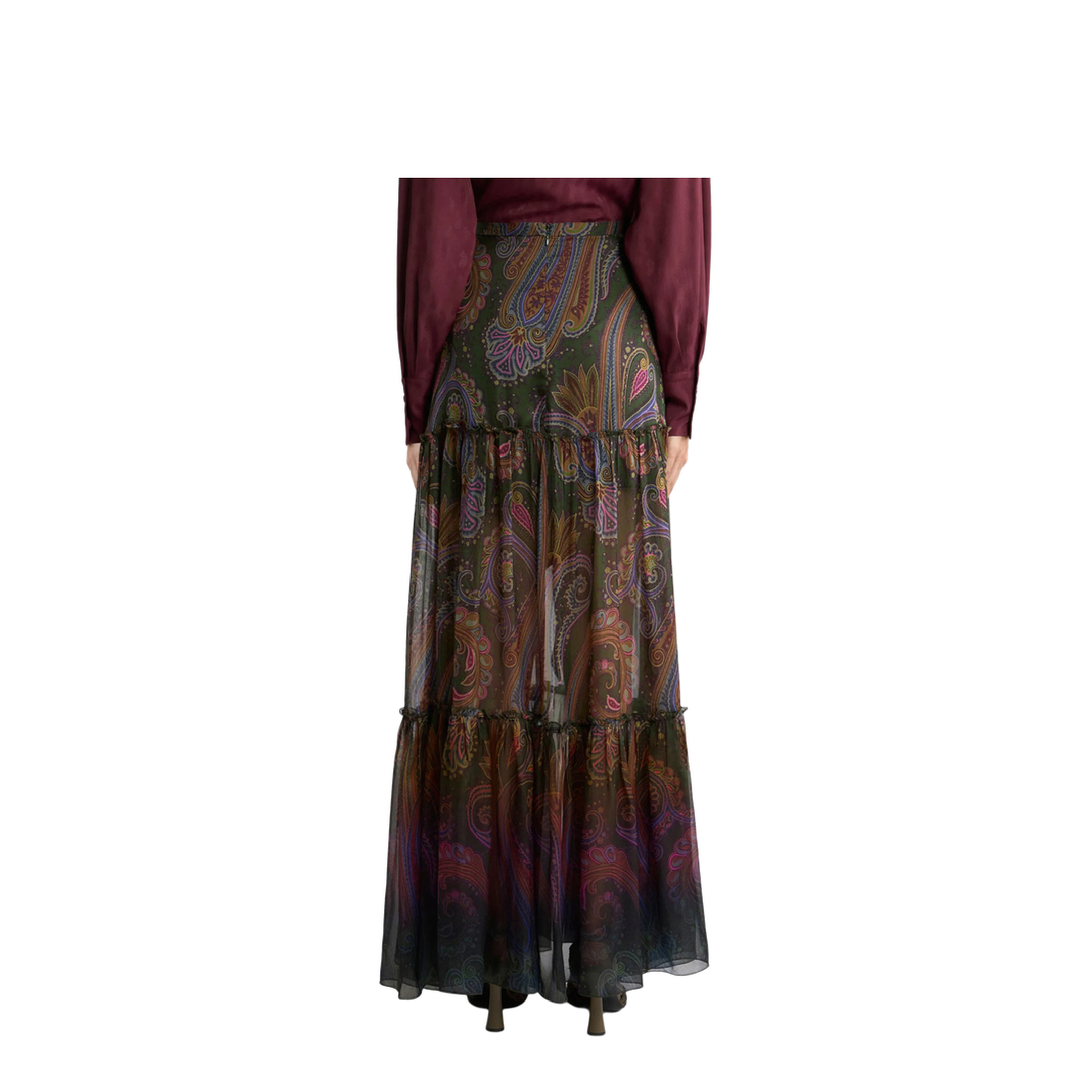 MAYFEYR - Etro - Silk Maxi Skirt With Placed Paisley Print - WRFA021699SP11H