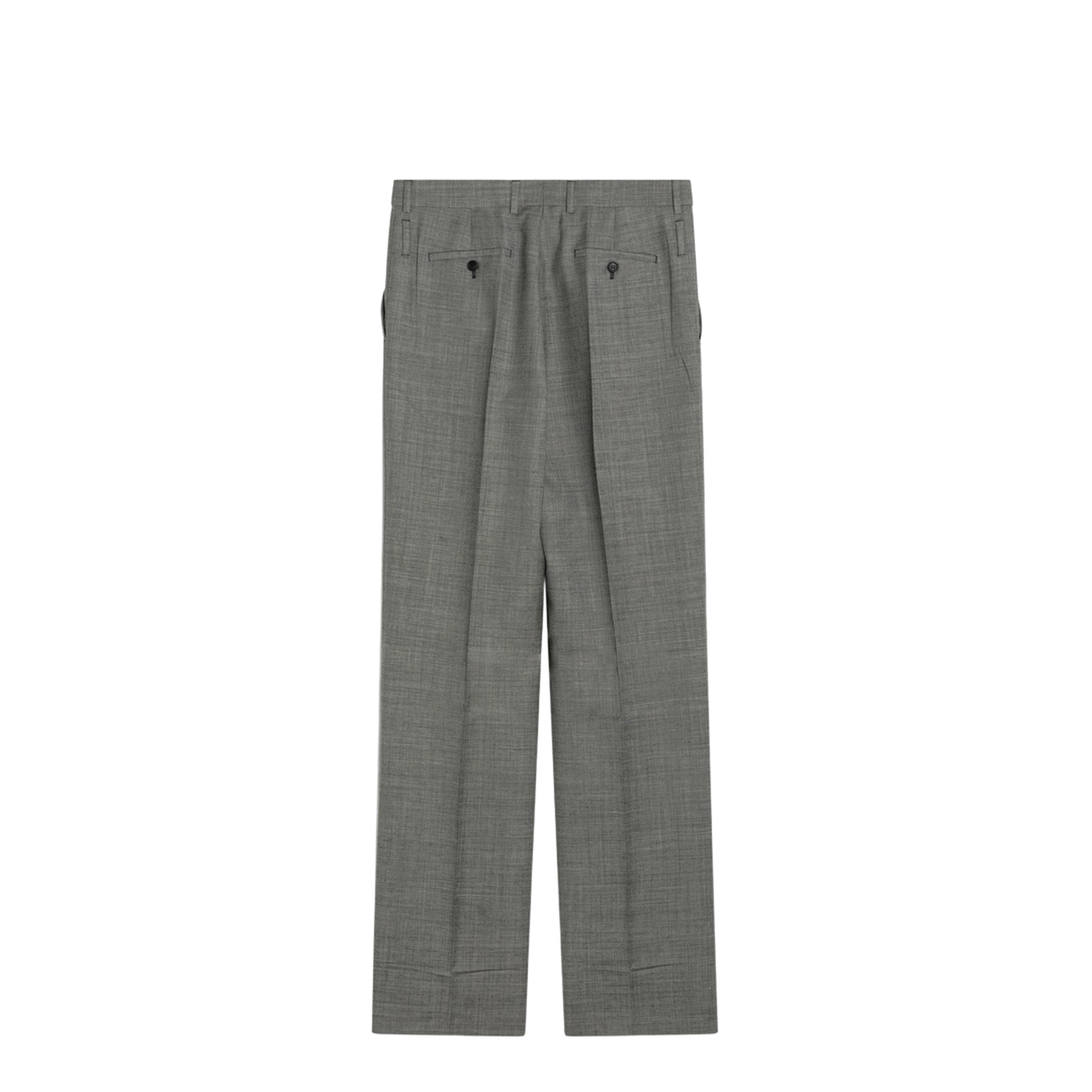 Wide Grey Trousers in Wool