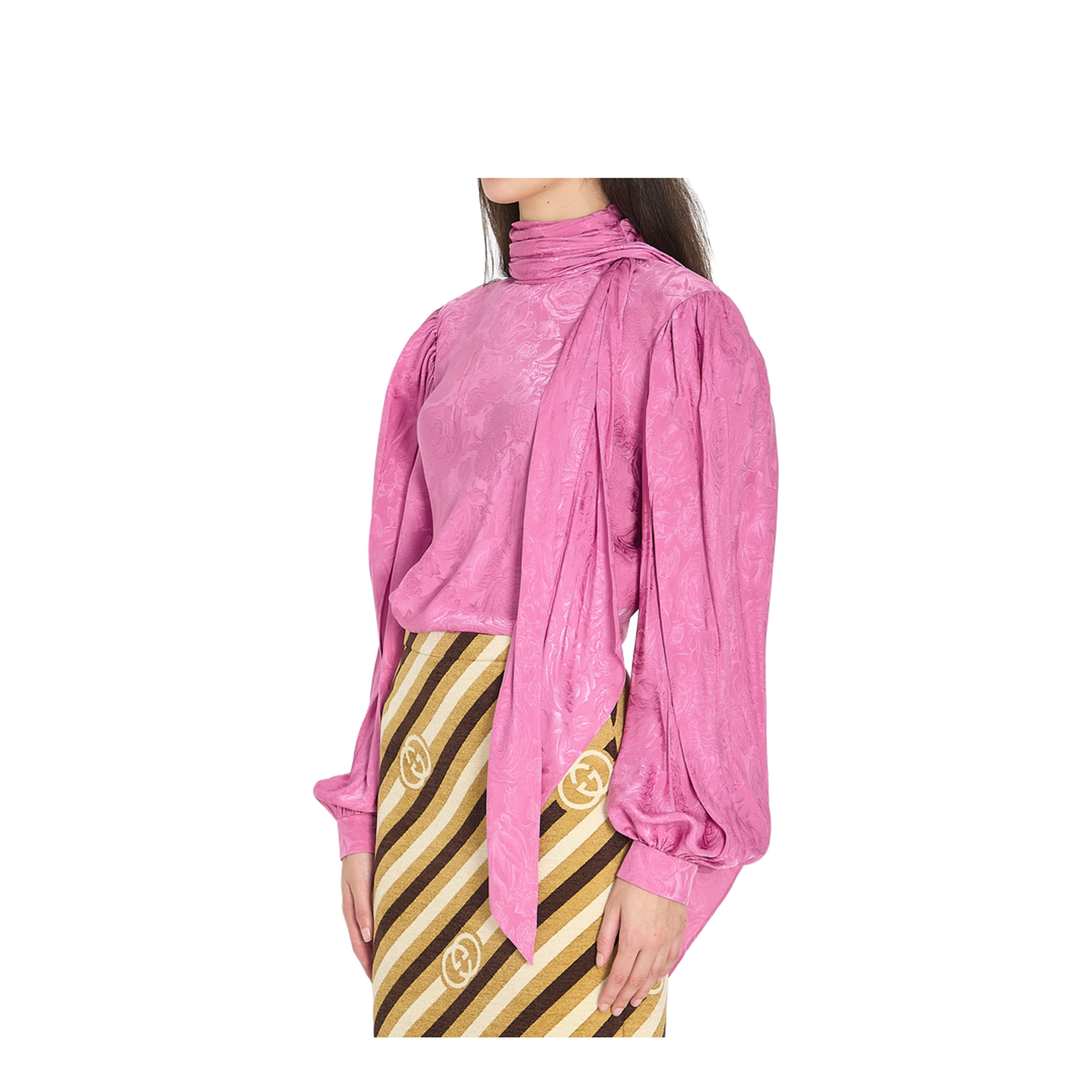 Silk Twill Shirt with Ribbon