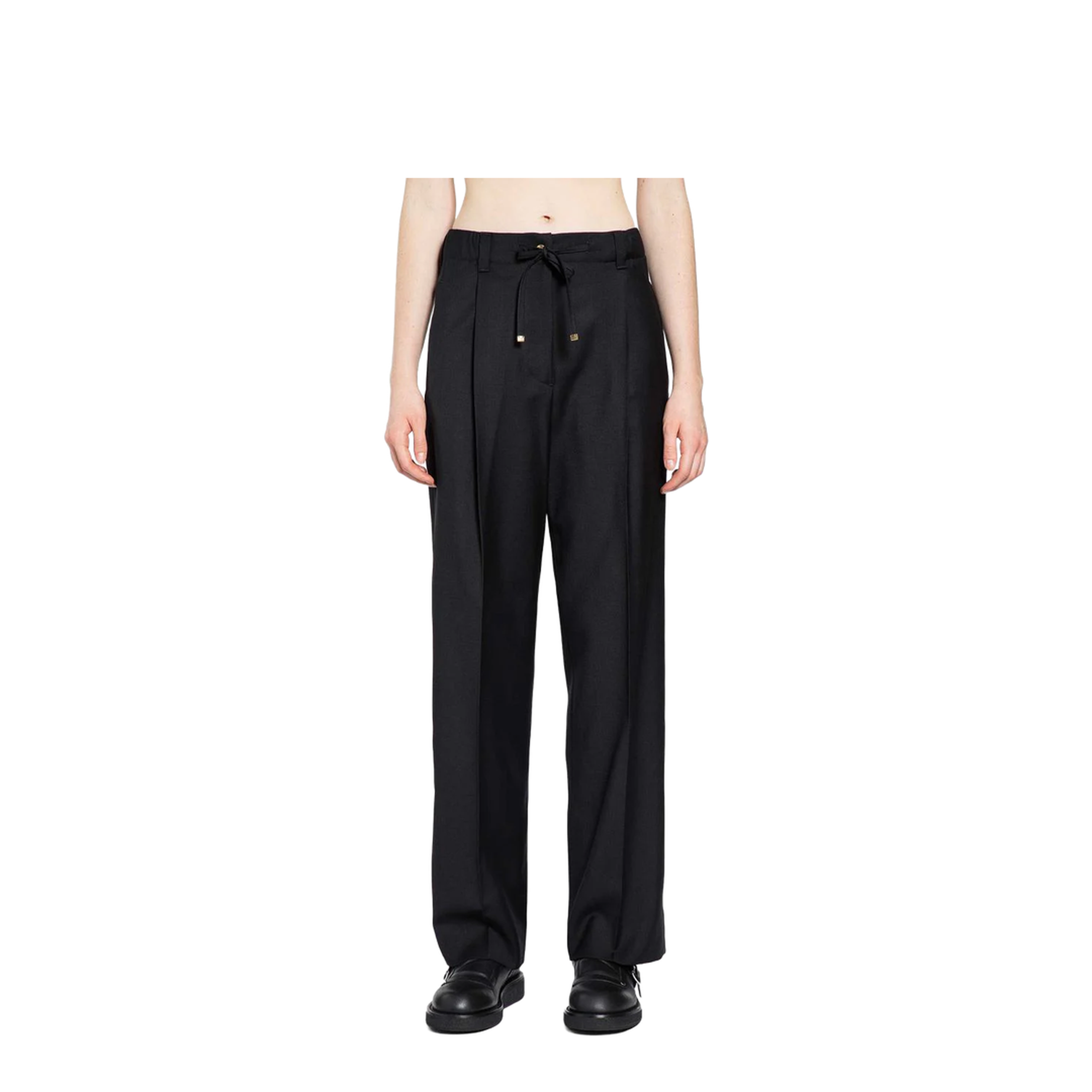 High-waisted Pants with Elastic Waistband