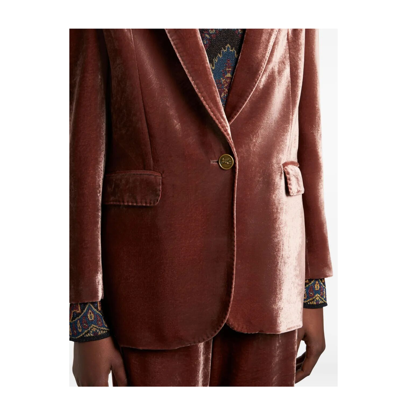 Silk-Blend Velvet Straight-Cut Blazer