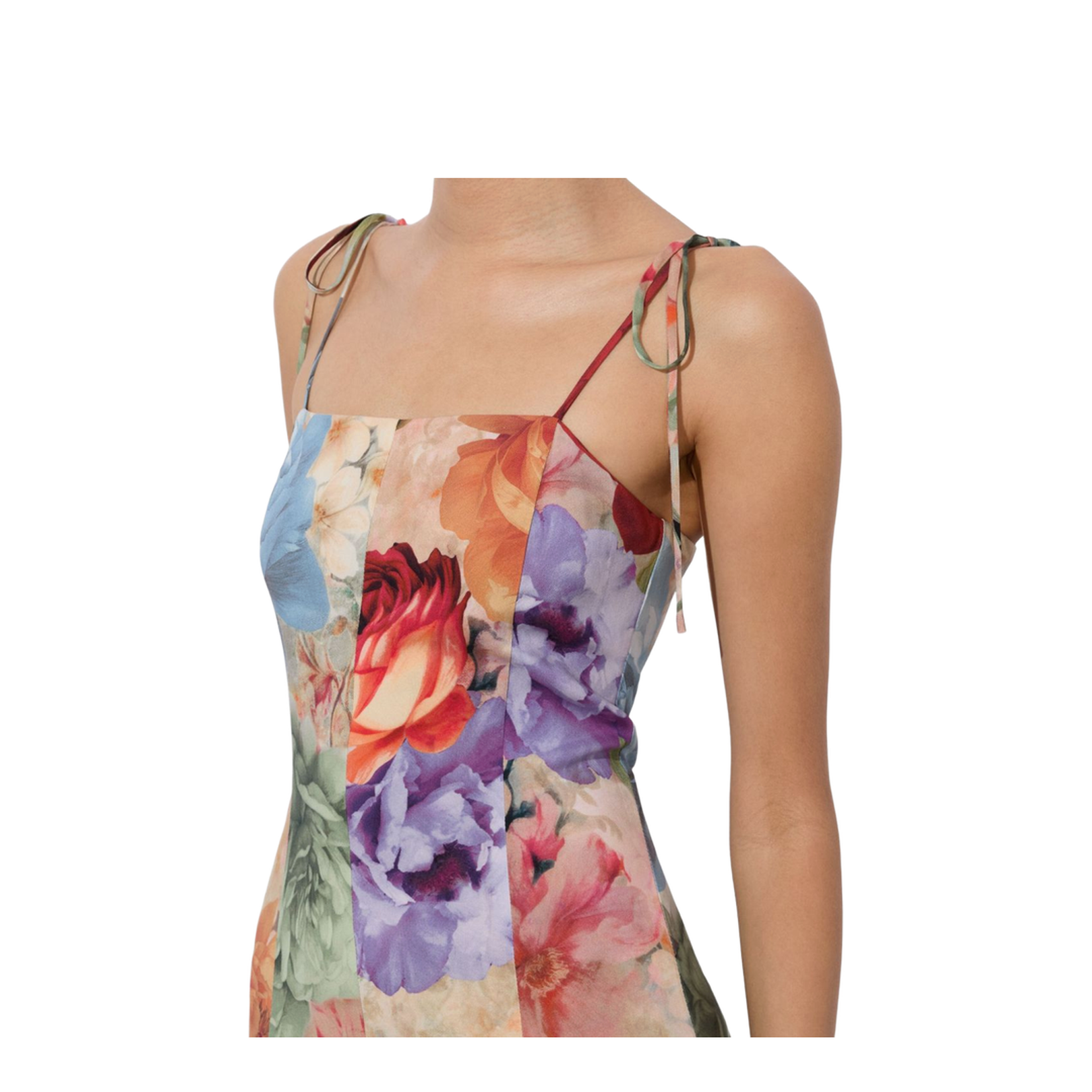 Paneled Midi Dress In Storm Floral Lg