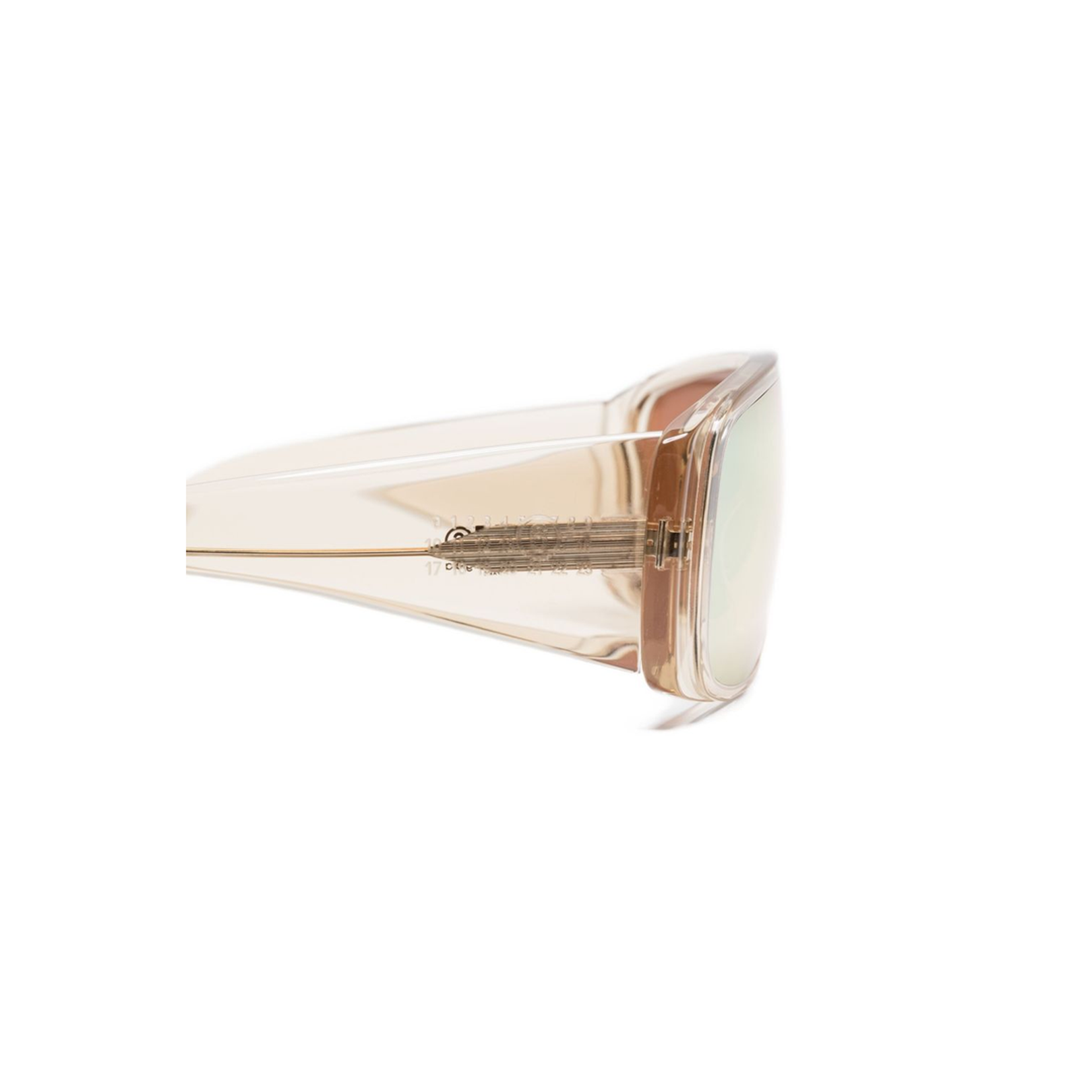 Ivory Mirrored Lens Rectangular Frame Glasses