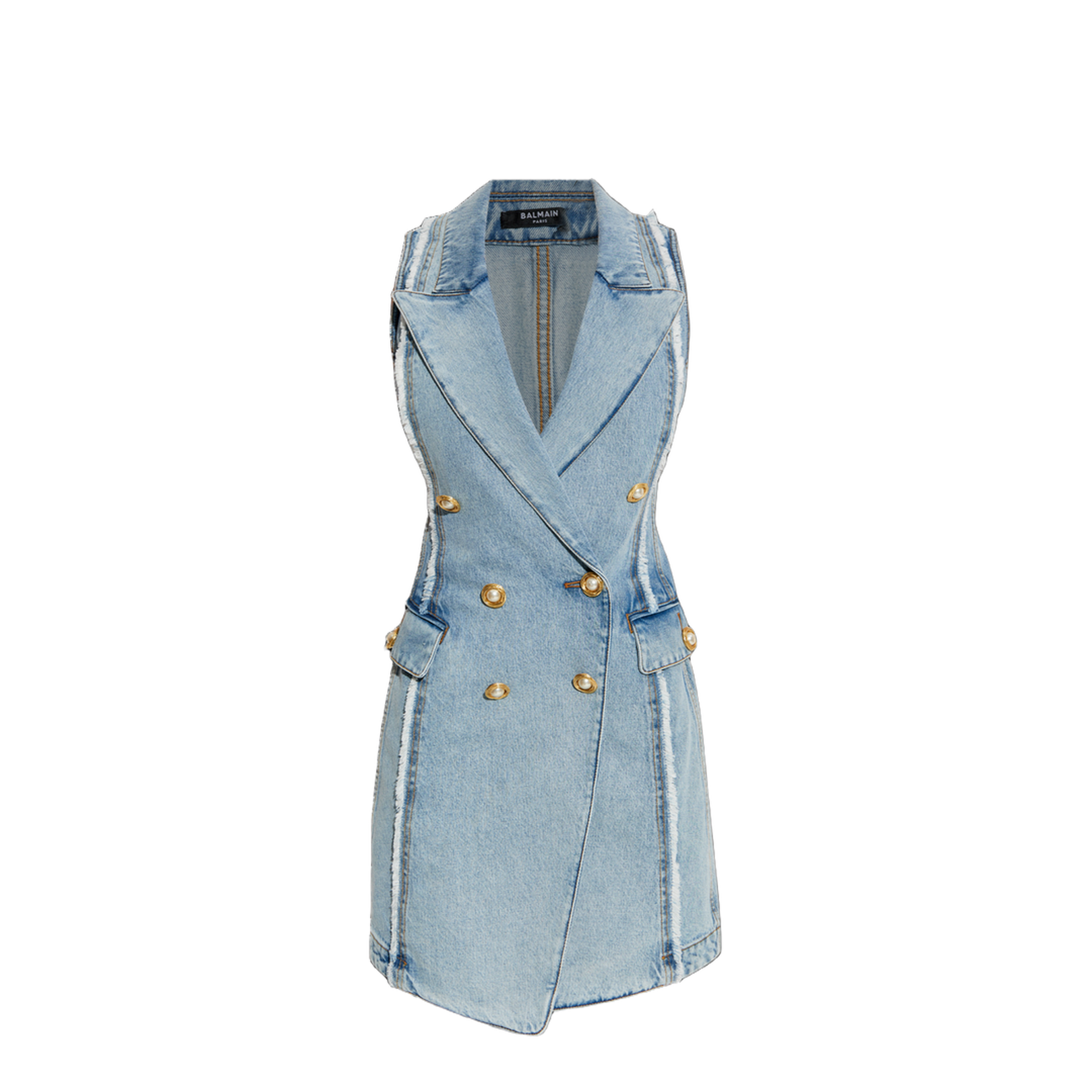Denim Dress with Raw Finish