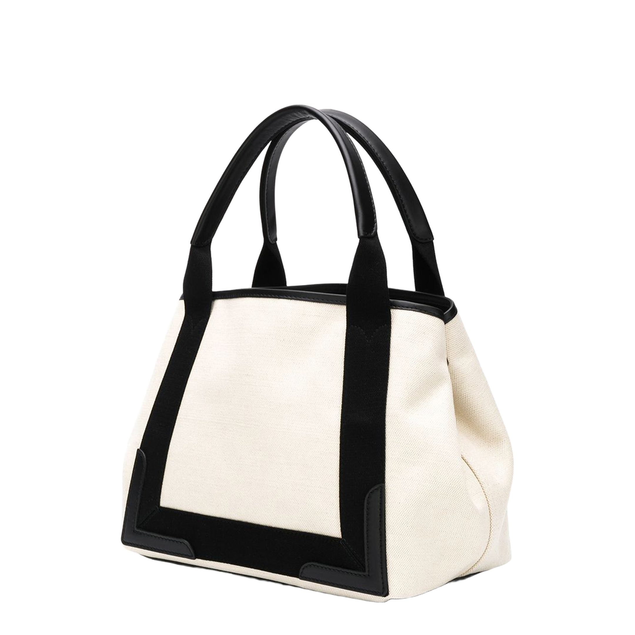 Navy Small Cabas in Beige