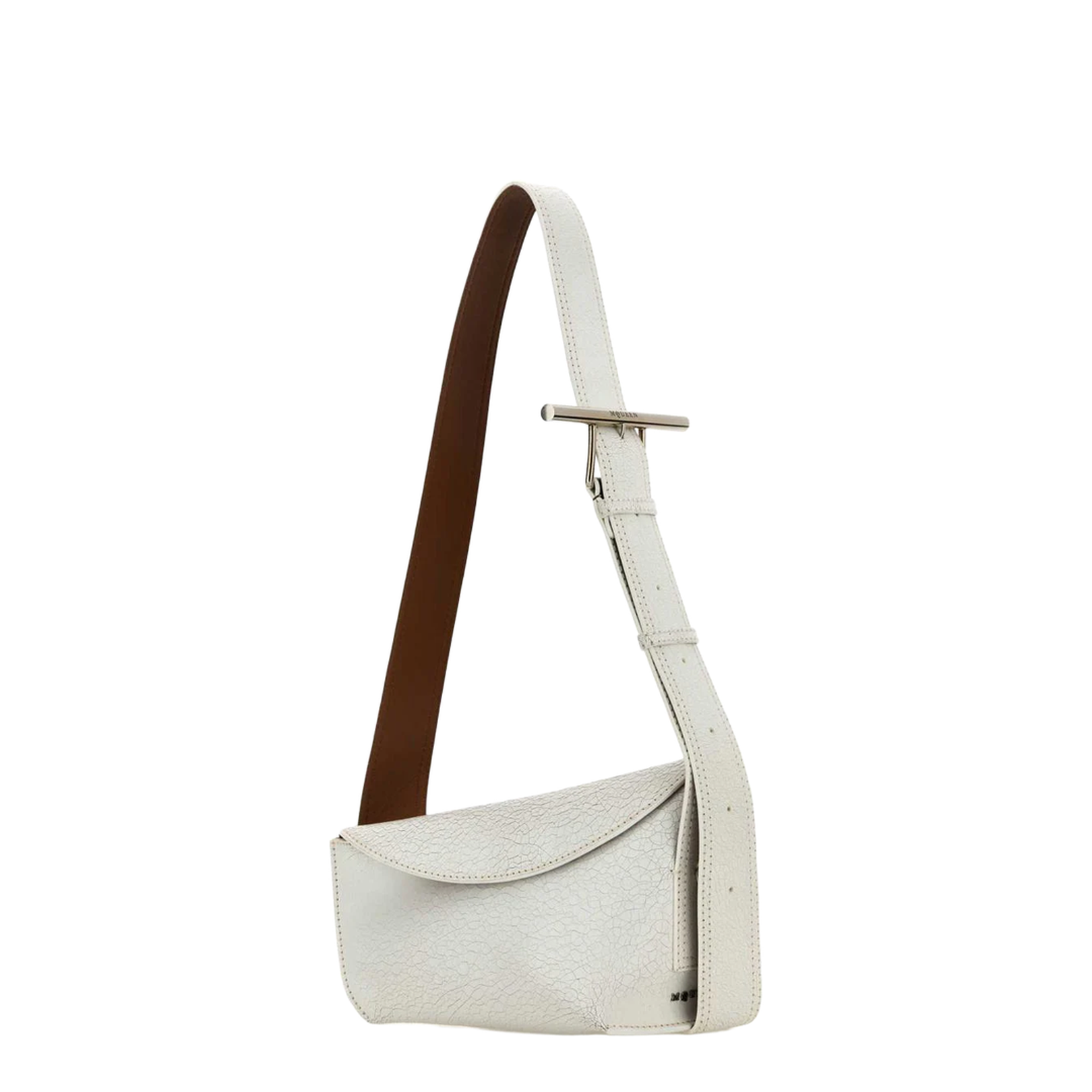 White Leather Sling Crossbody Bag