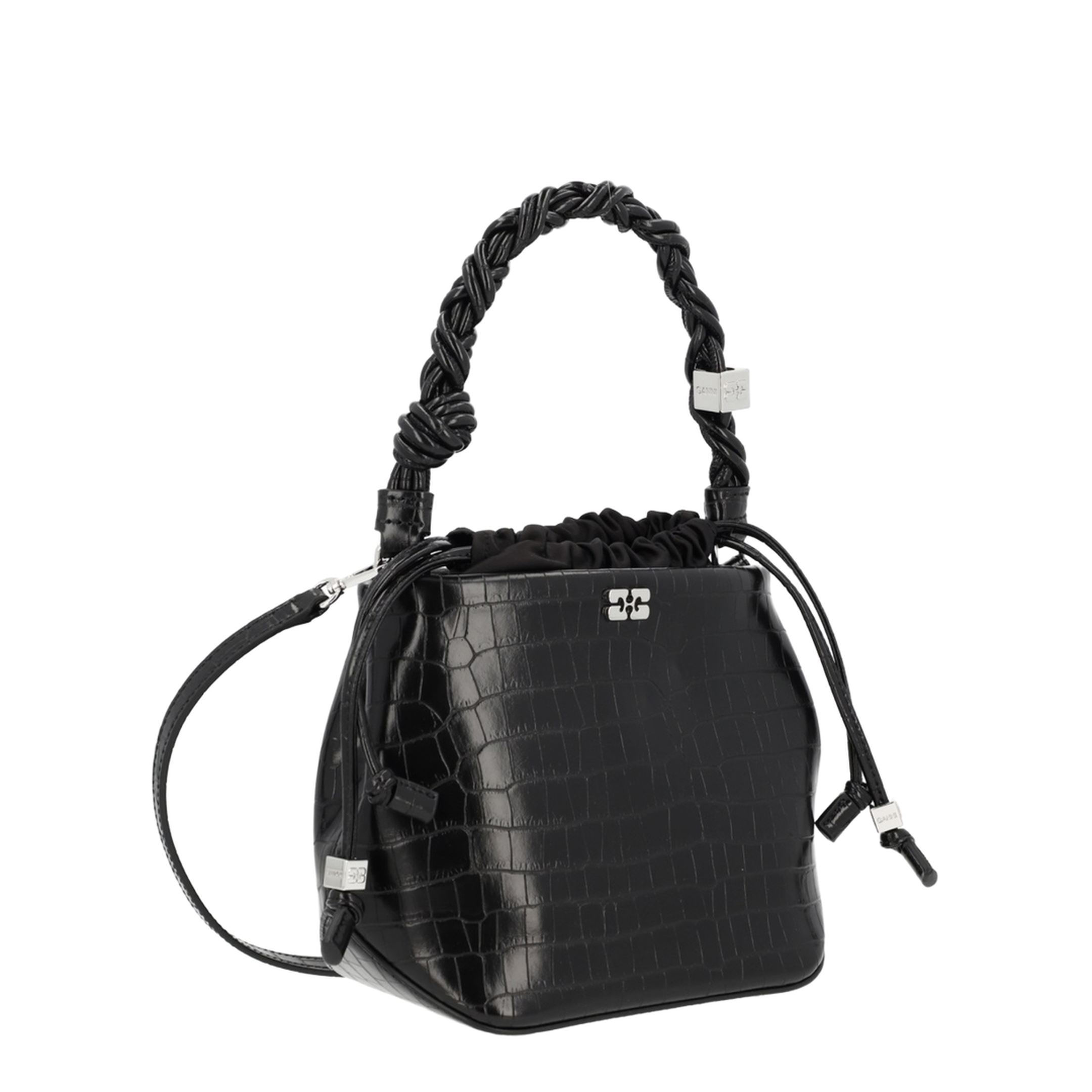 Crocodile-embossed Leather Tote Bag