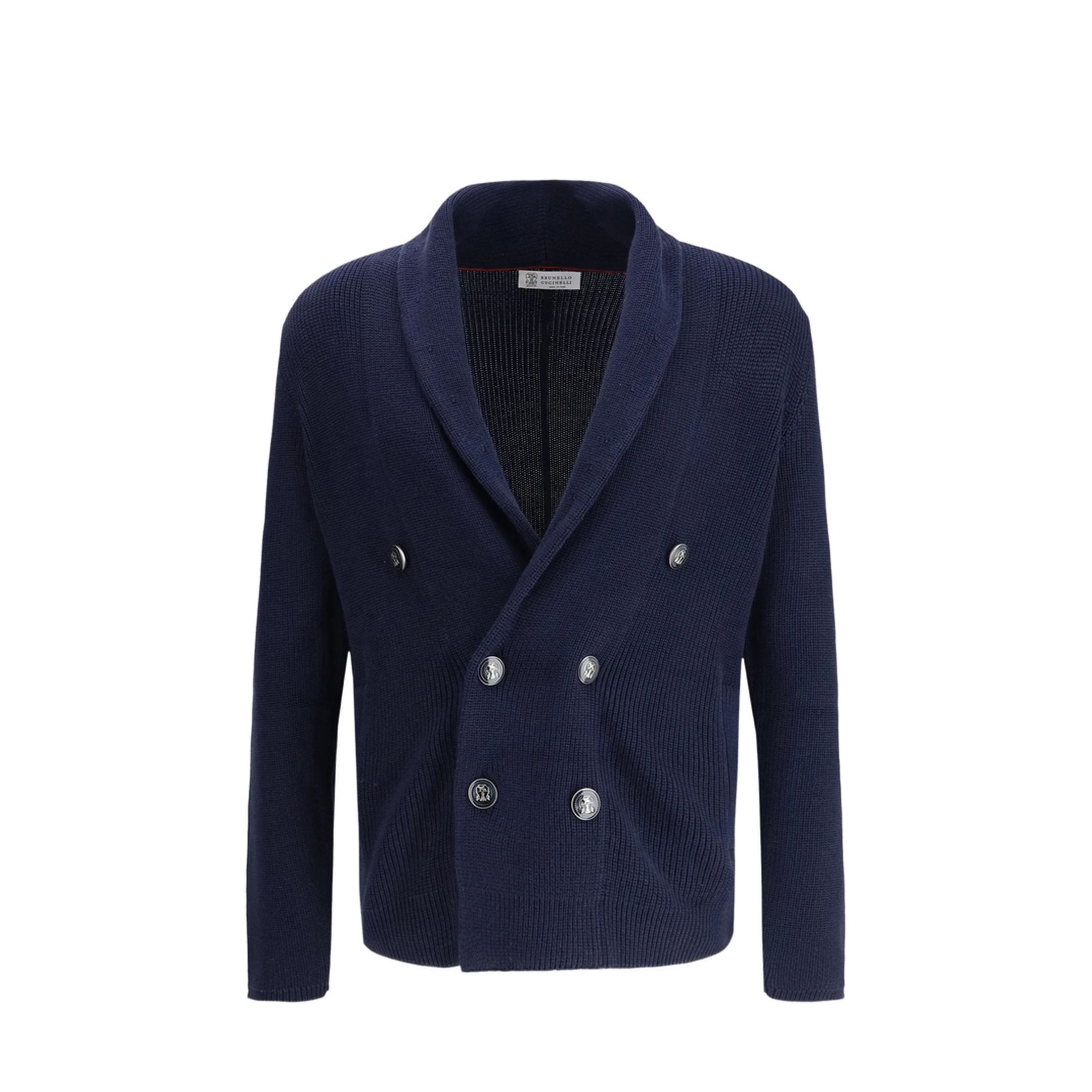 Men's Shawl Collar Cardigan Navy Blue
