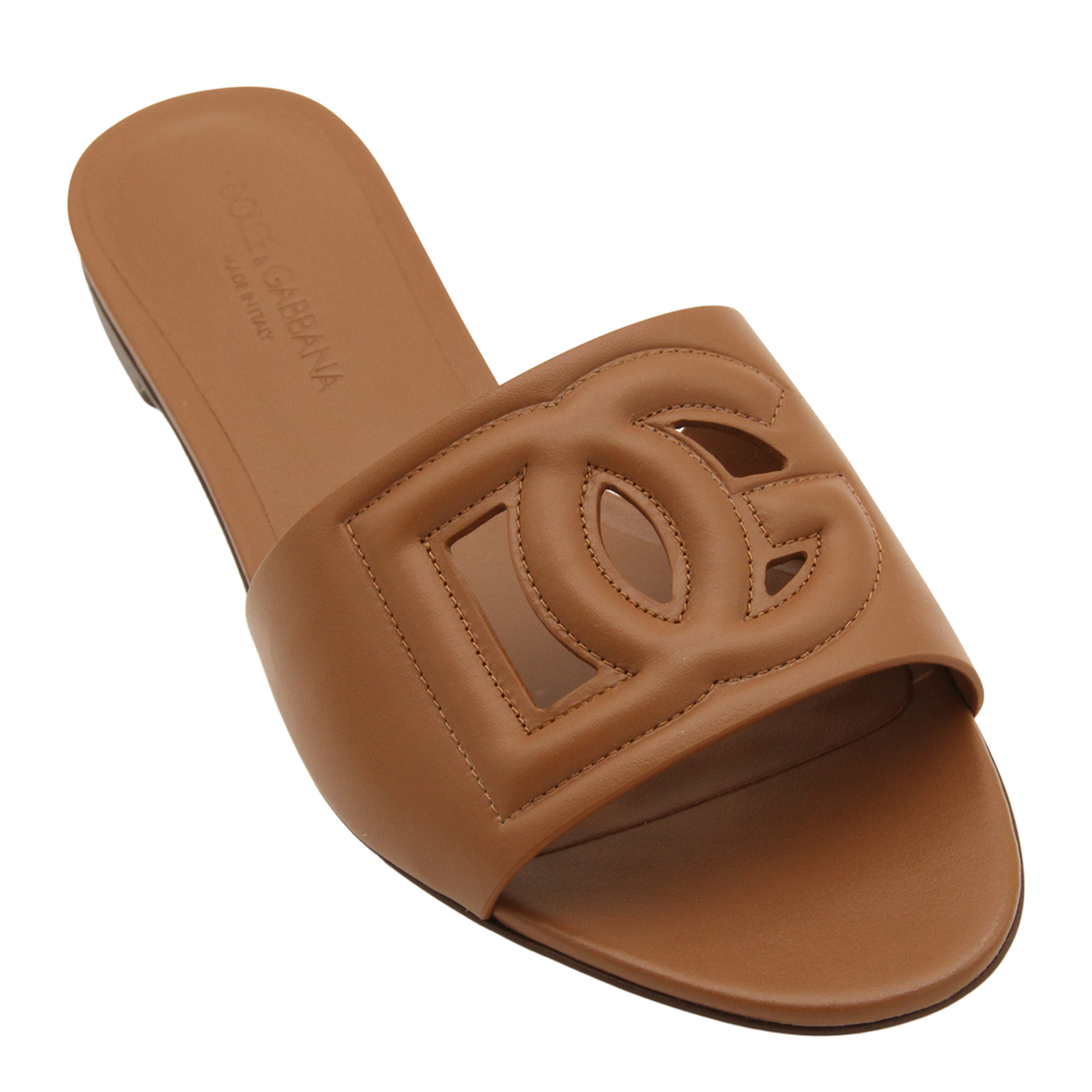 Calfskin Sliders with Logo
