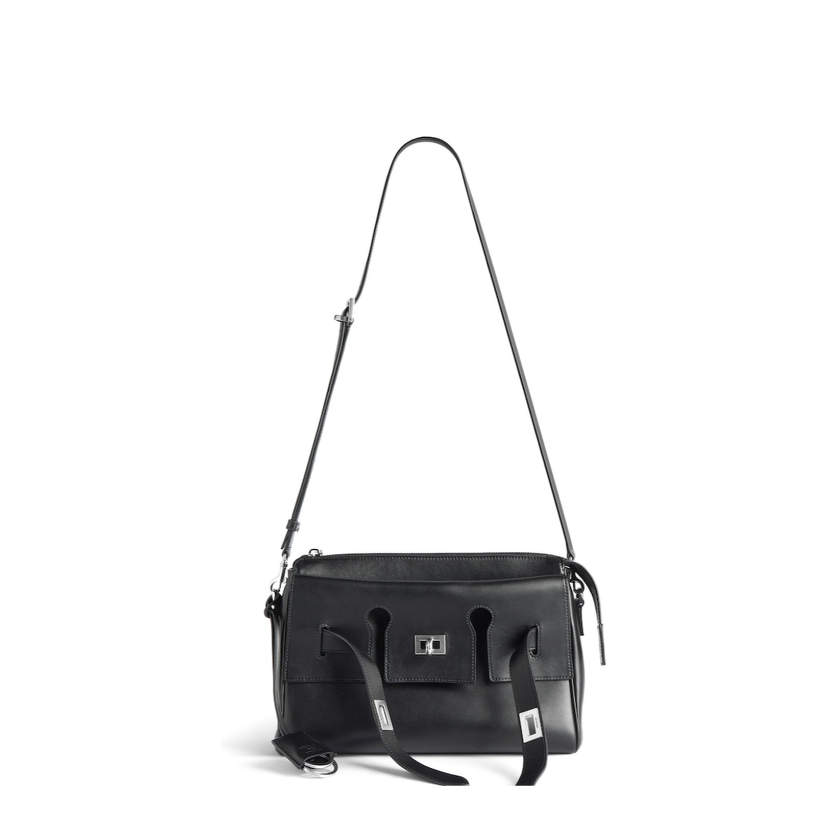 Bel Air Zipped Messenger Bag Small in Black