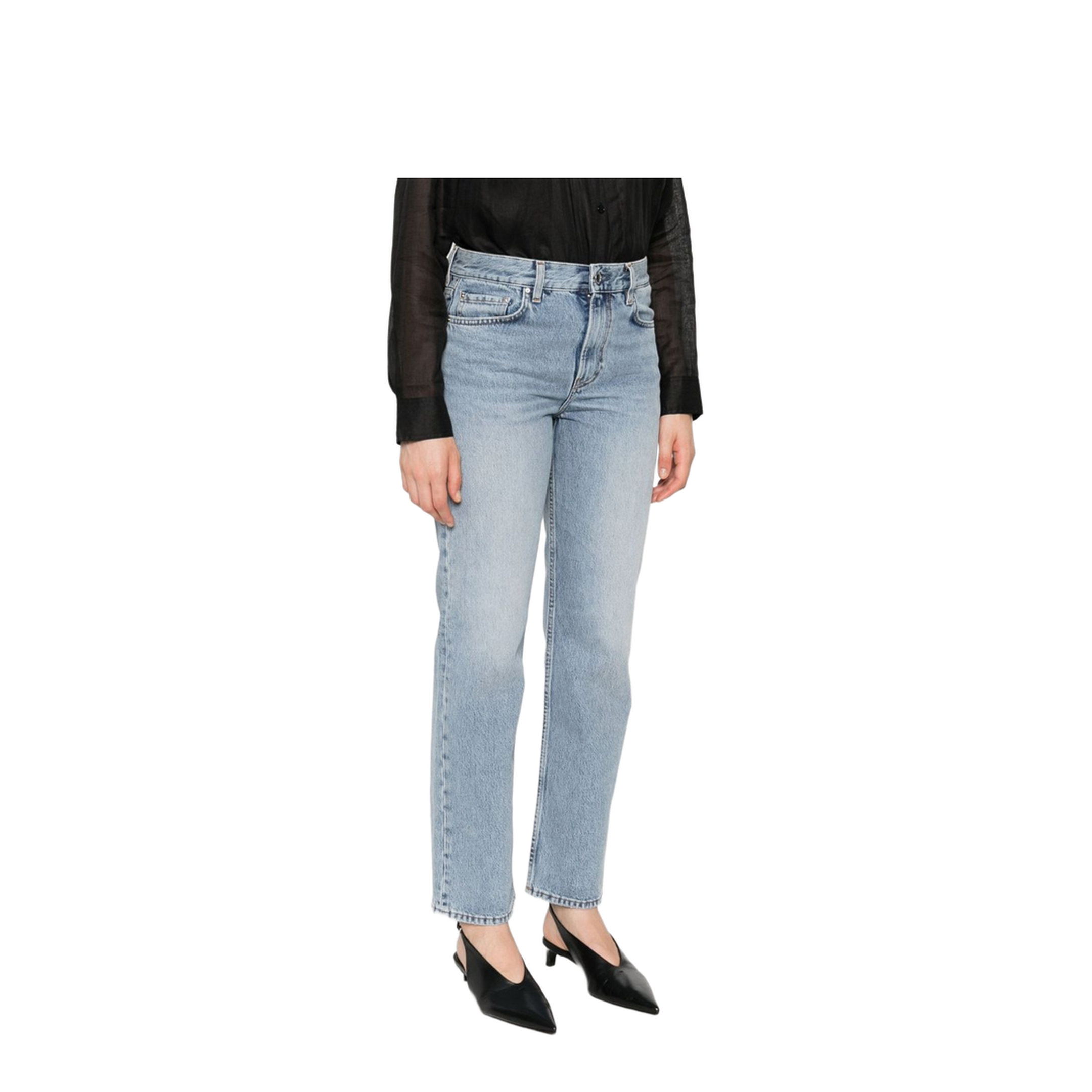 Blue Low Straight Jeans