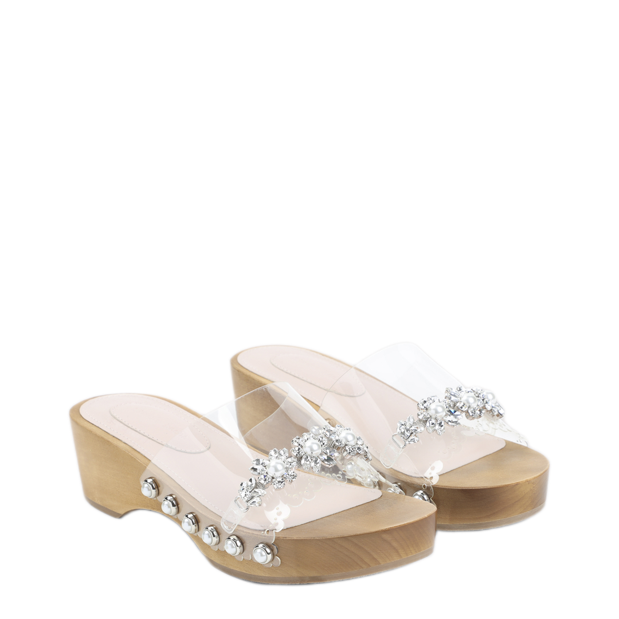 MAYFEYR - Simone Rocha - Scalloped Wooden Clog Sandals - SLD55B0743CLEAR