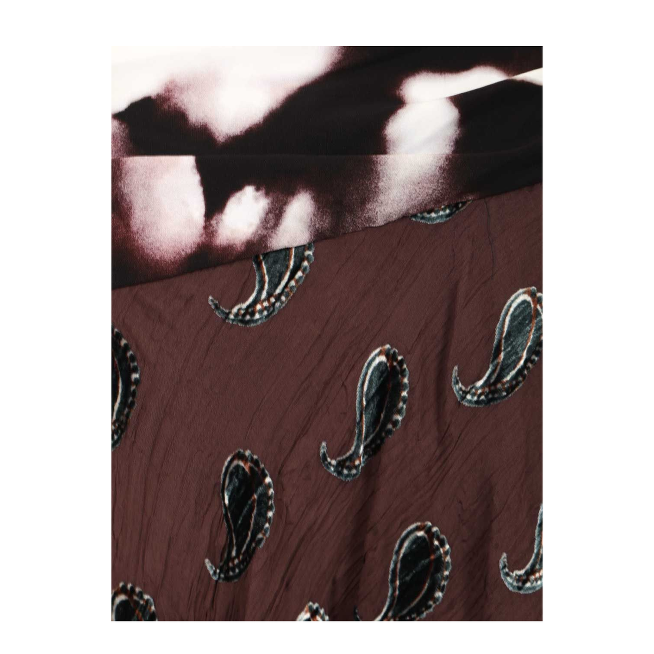 Asymmetrical Midi Skirt with Paisley Print