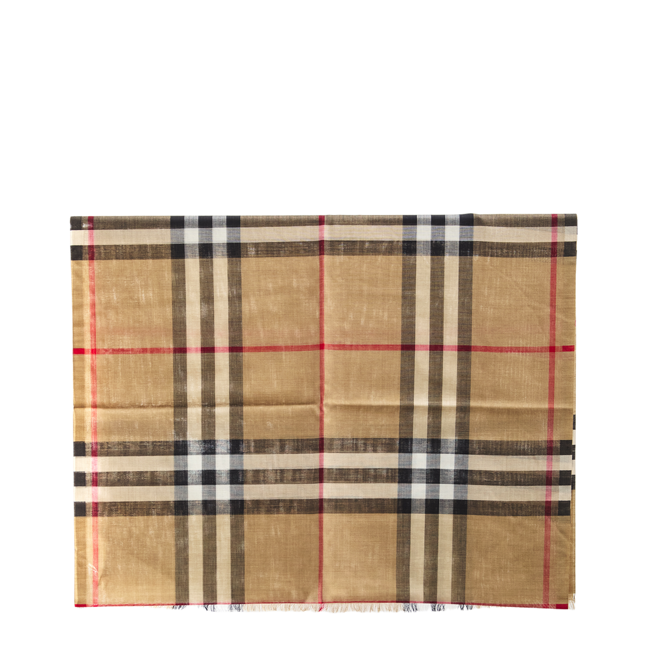 Giant Check Wool and Silk Scarf