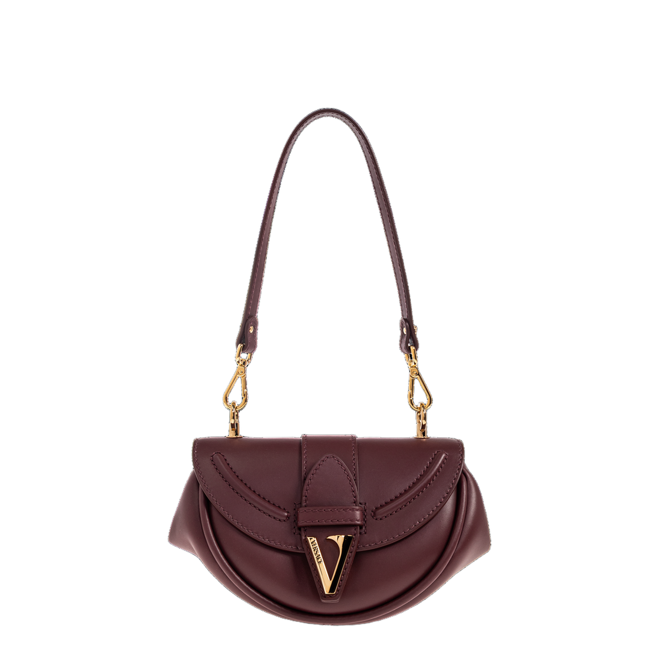 Virtus Small Calf Leather Shoulder Bag - Burgundy