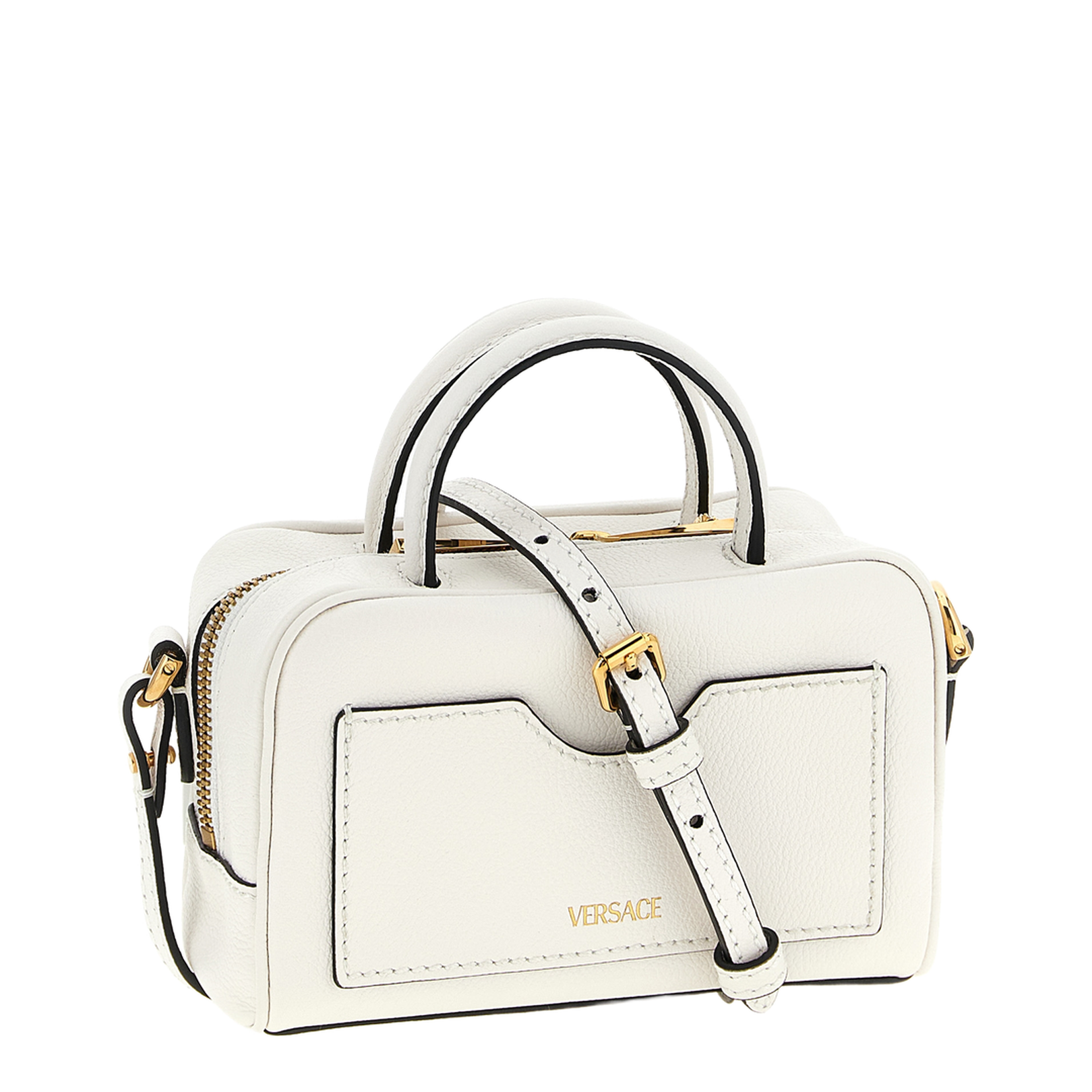 Medusa-Plaque Perforated Tote - White