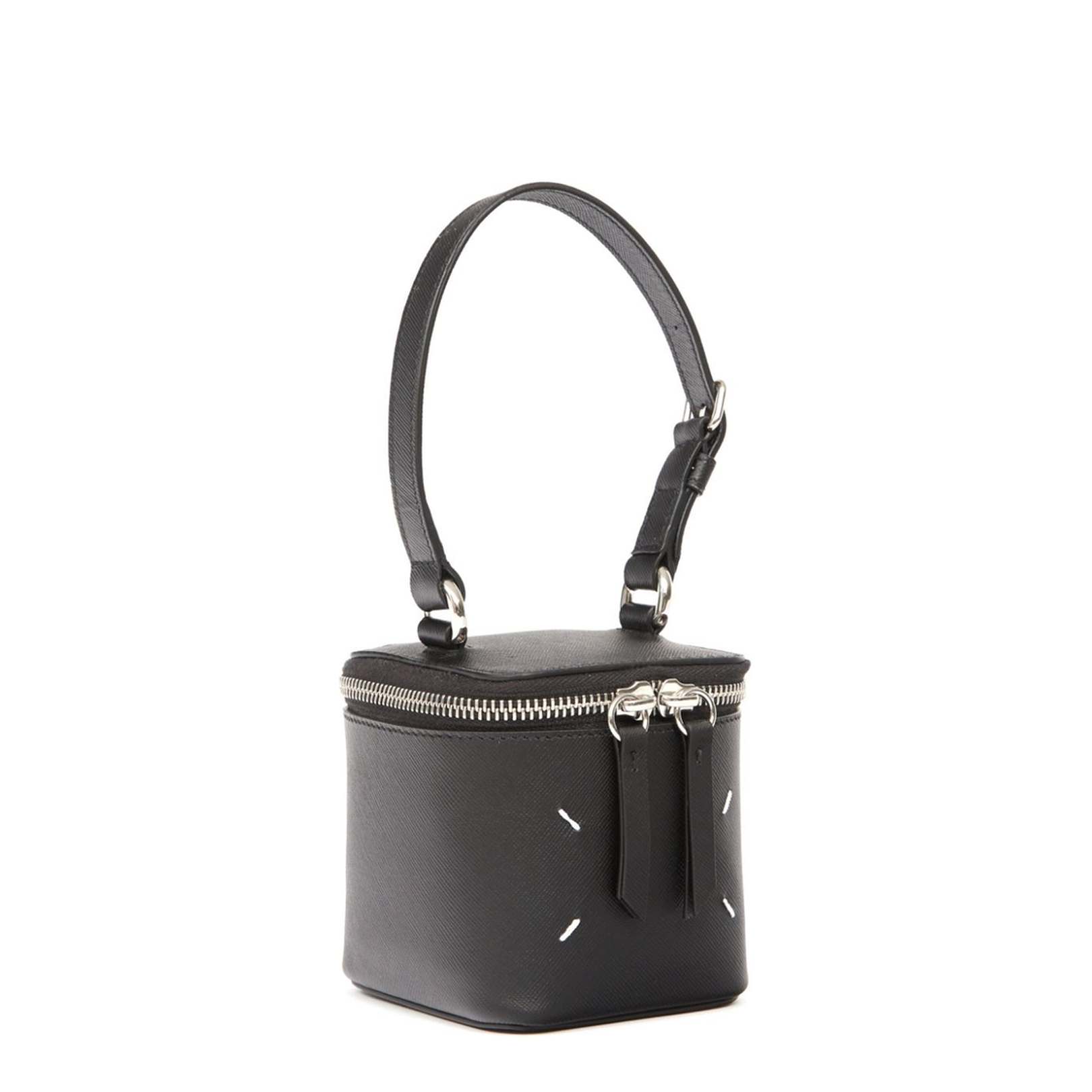 Black Leather Mini Box Bag