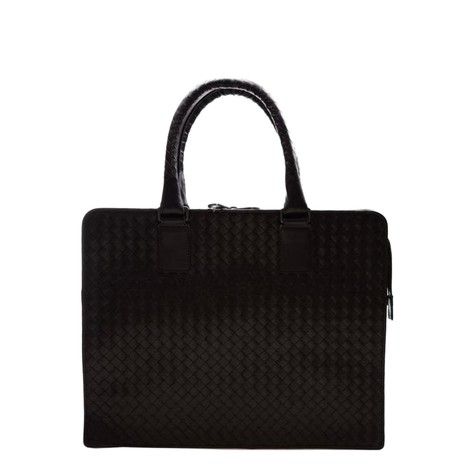 Intrecciato Leather Briefcase - Black