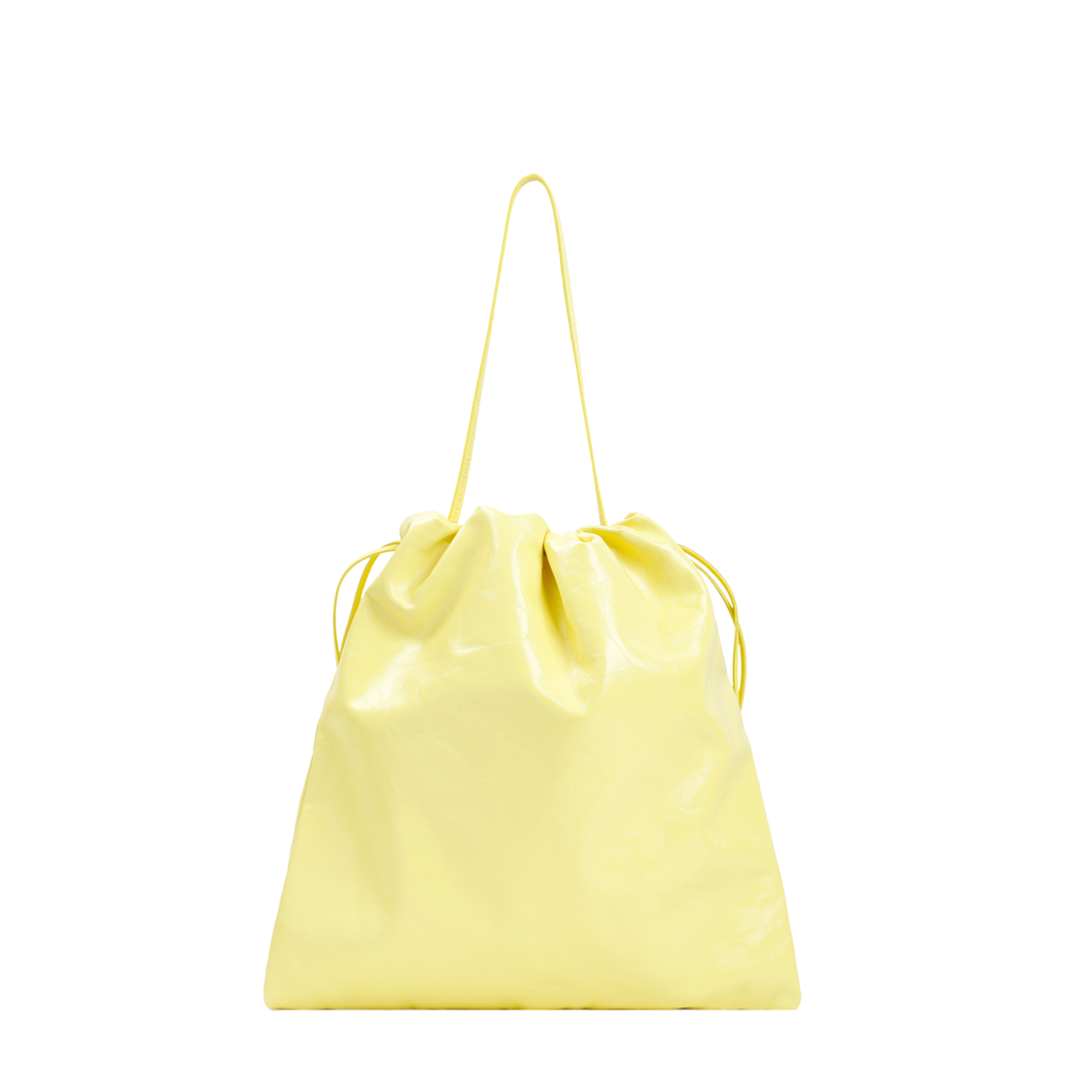 Yellow Leather Bucket Bag