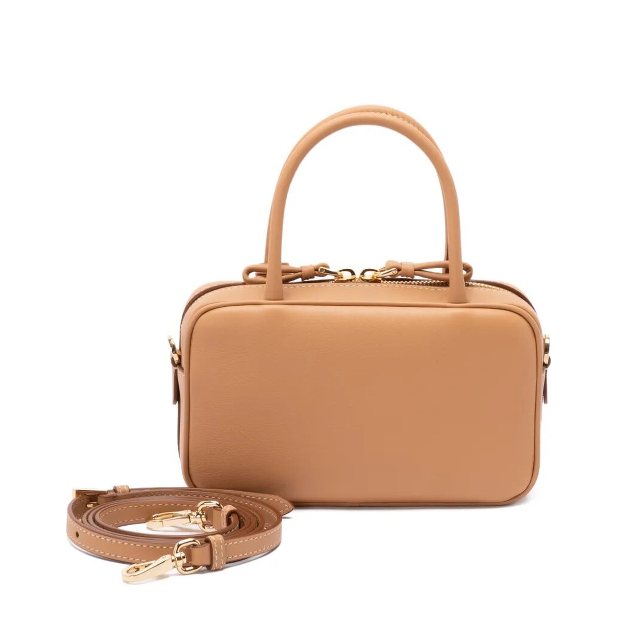 Mini Leather Top Handle Bag with Shoulder Strap