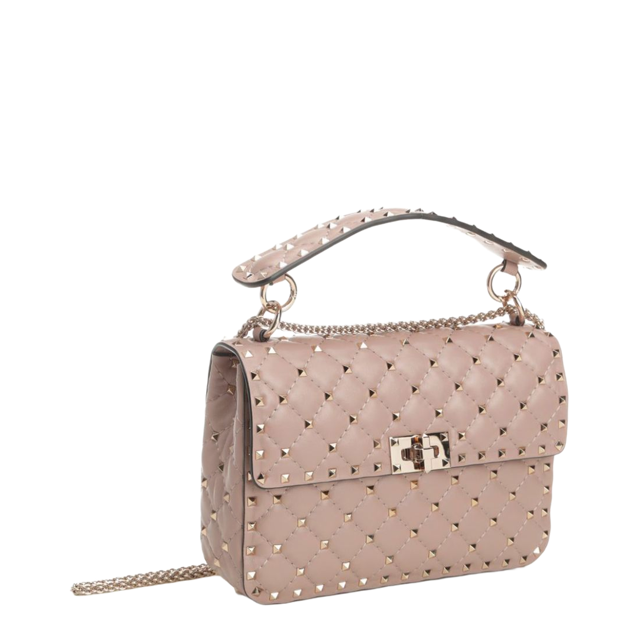 Medium Nappa Rockstud Spike Bag in Poudre