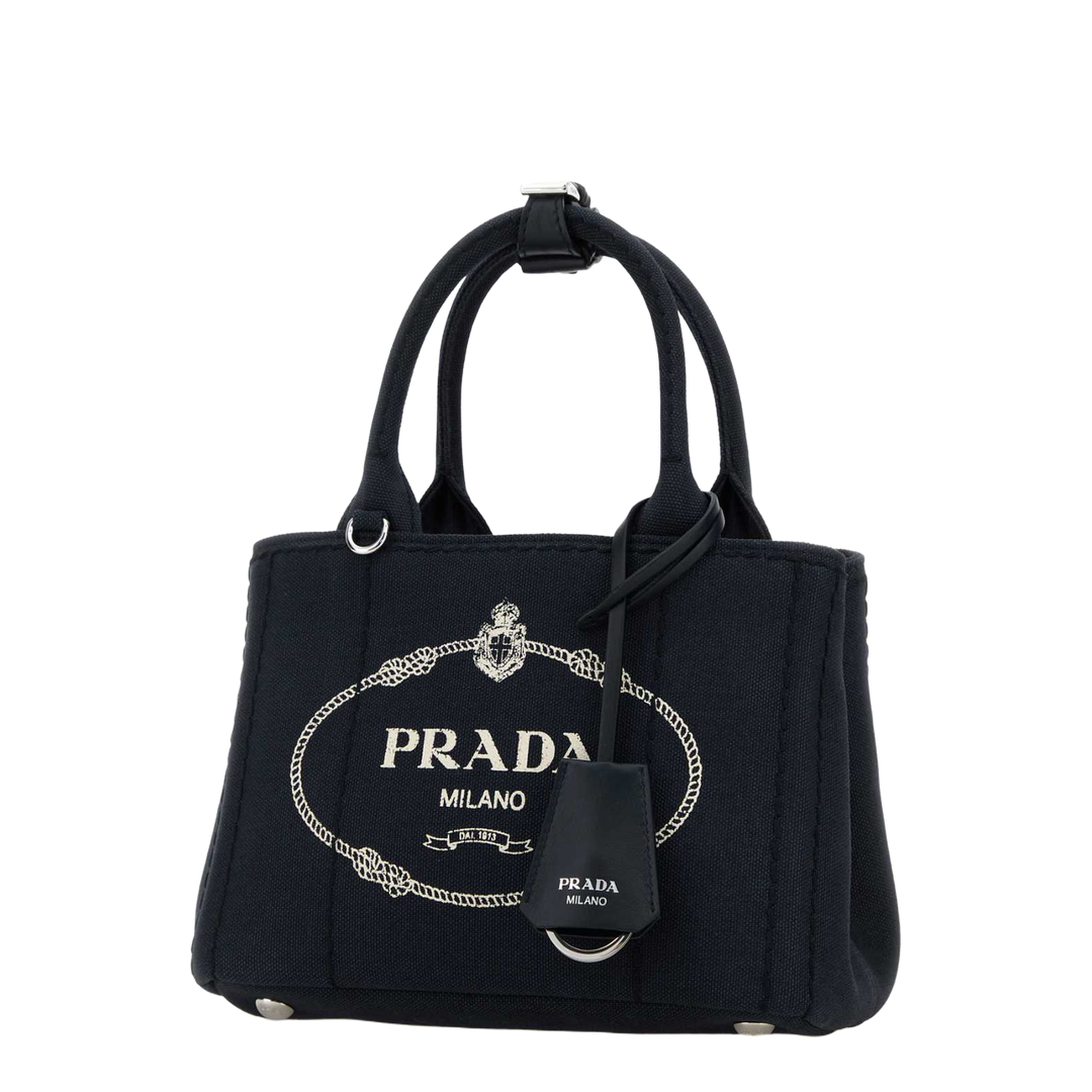 Dark Blue Canvas Mini Jardinière Handbag