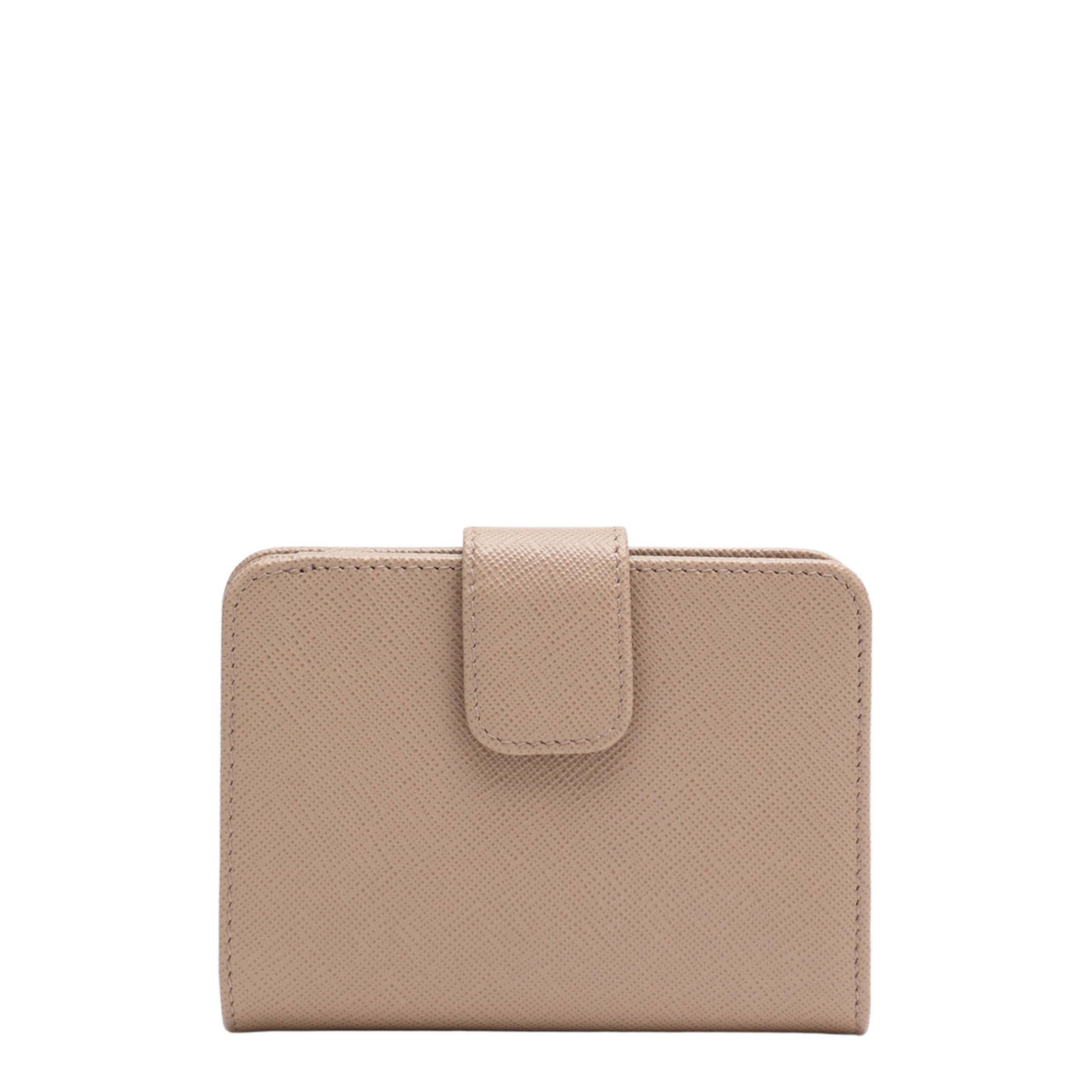Powder Saffiano Leather Small Continental Wallet