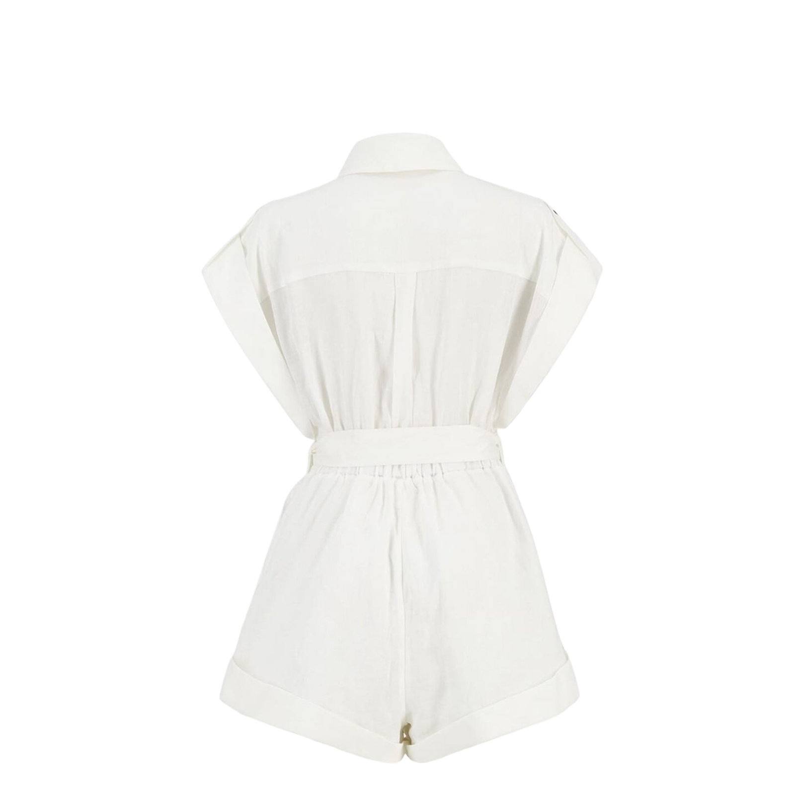 Shirt Collar Wide Sleeve Short Sleeve Belted
