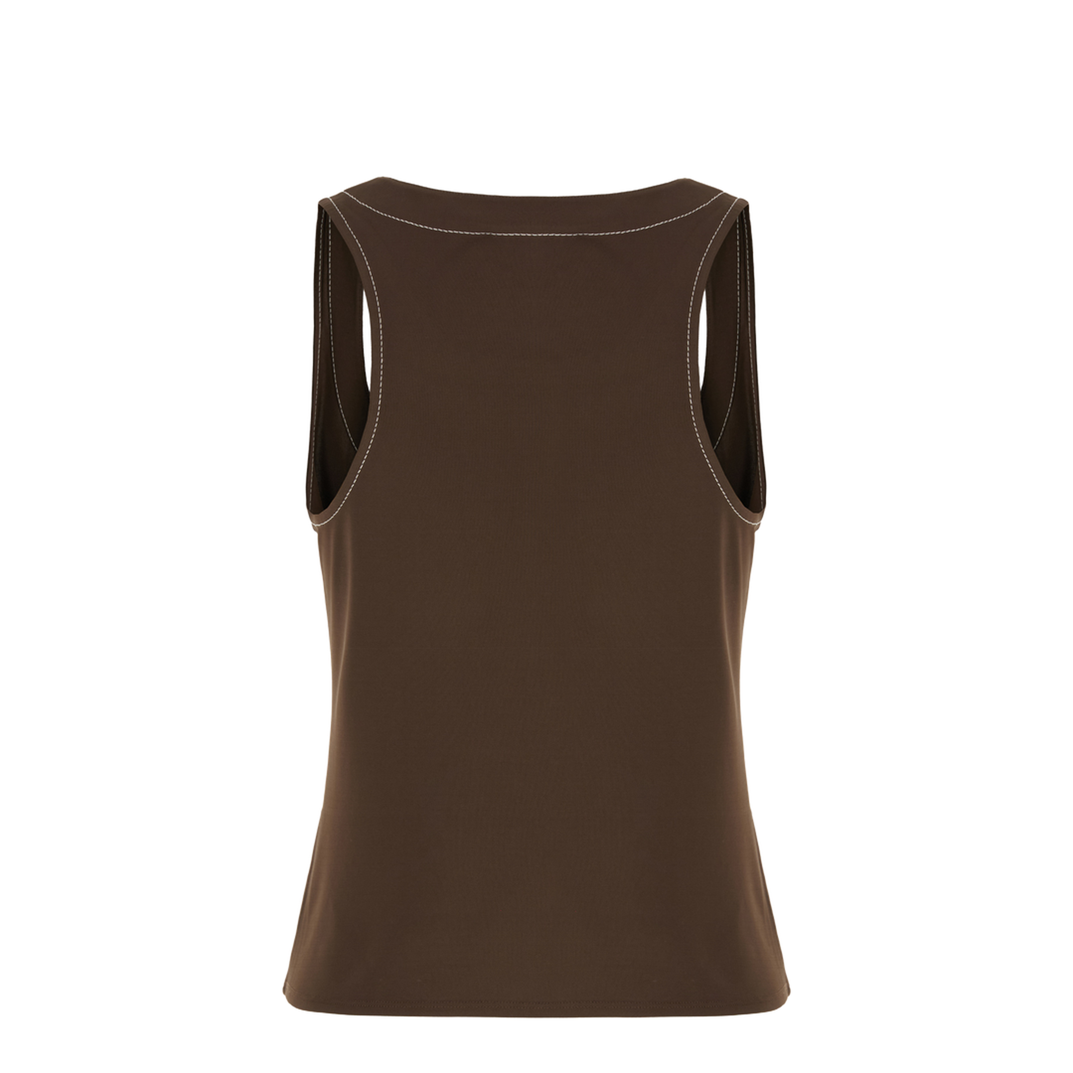 Brown Viscose Tank Top