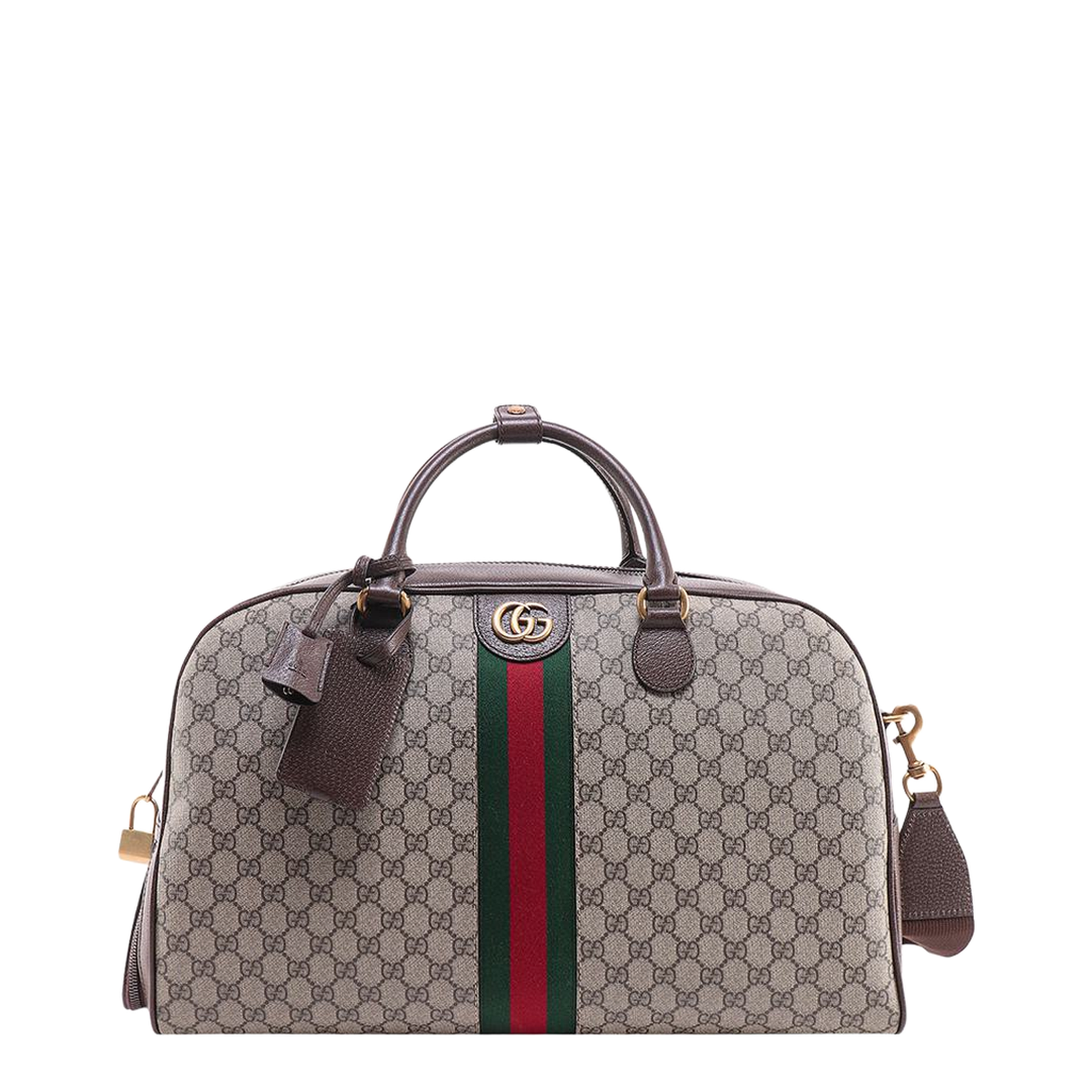 Ophidia Leather Boston Bag - Gray