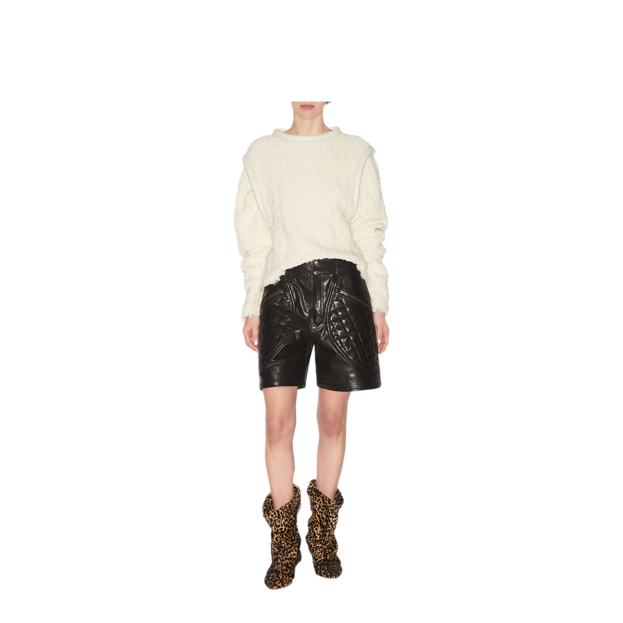MAYFEYR - Isabel Marant - Candice Leather Shorts - SH0172FBB3B02I01BK