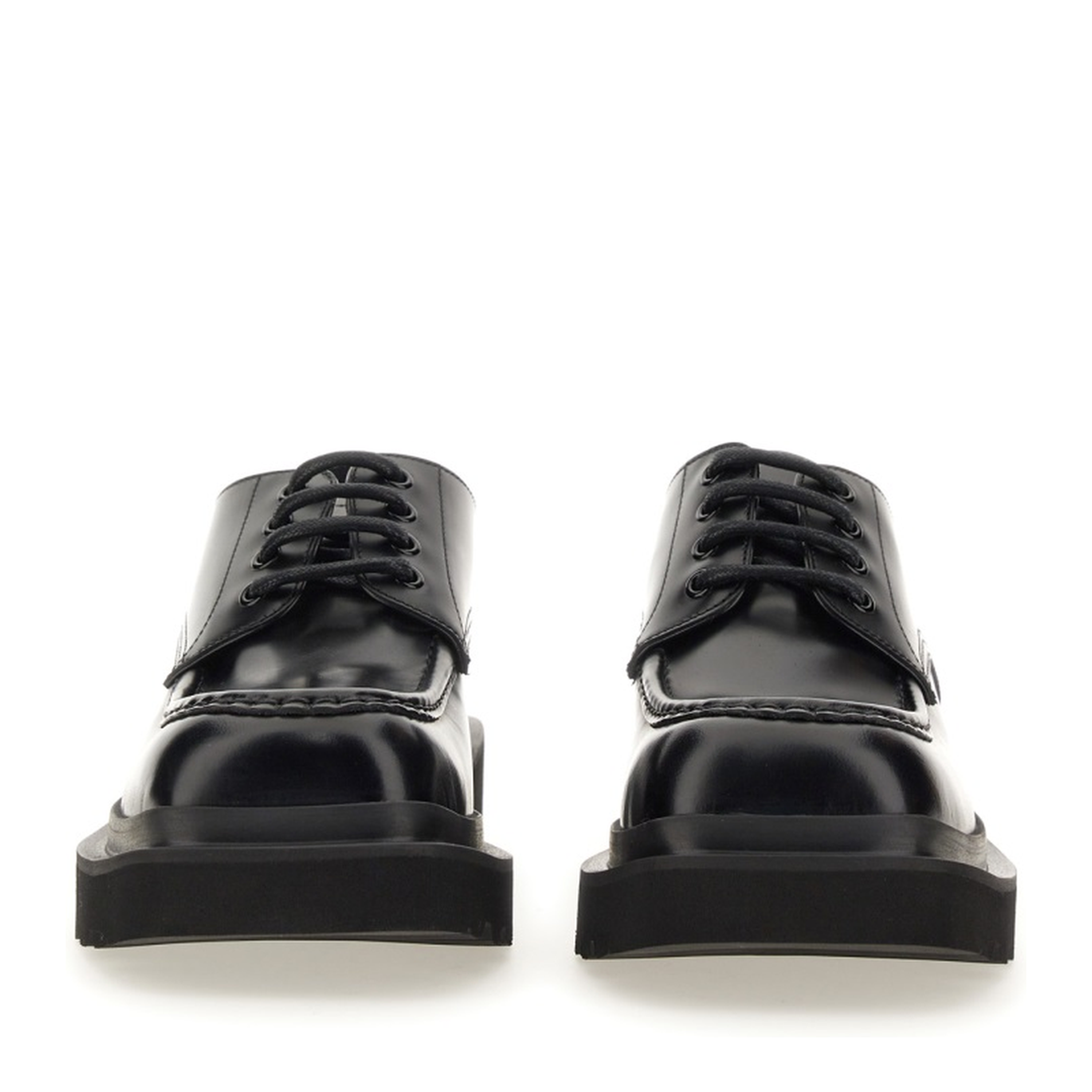 Square-Toe Leather Derby Shoes