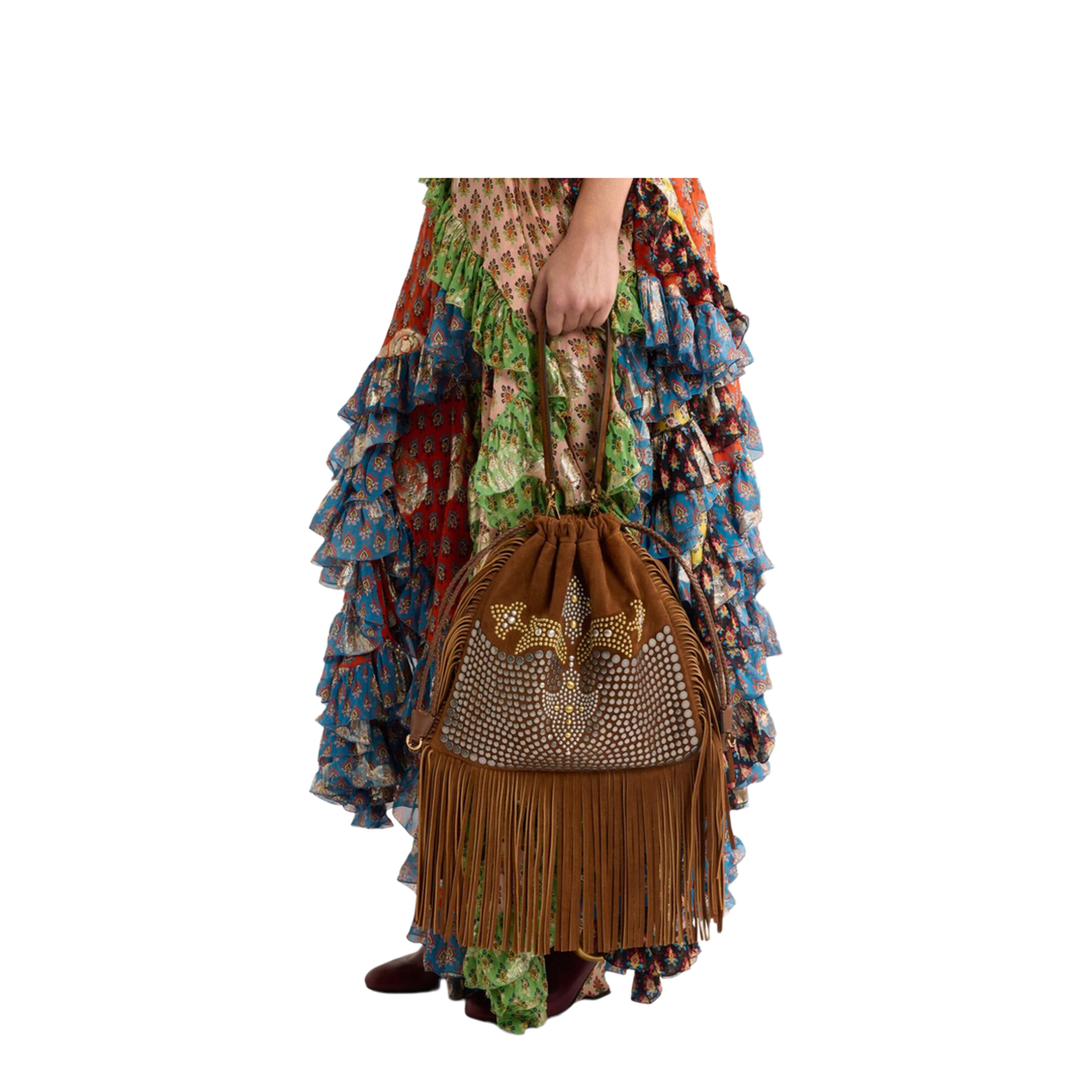 Kalispera Medium Suede Bag - Brown