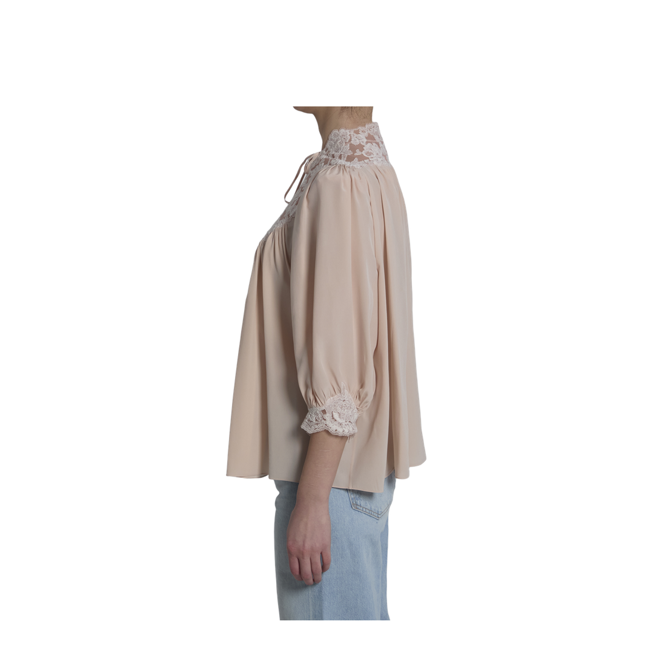 MAYFEYR - Chloè - Silk Blouse With Lace Details - CH26SHT380056H6