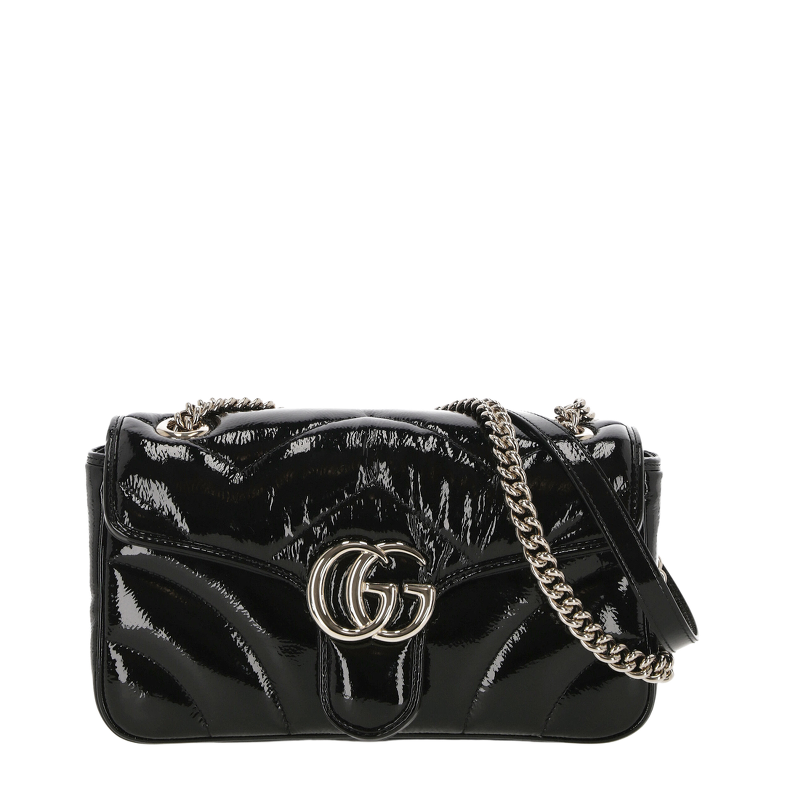 GG Marmont Medium Leather Shoulder Bag - Navy Blue