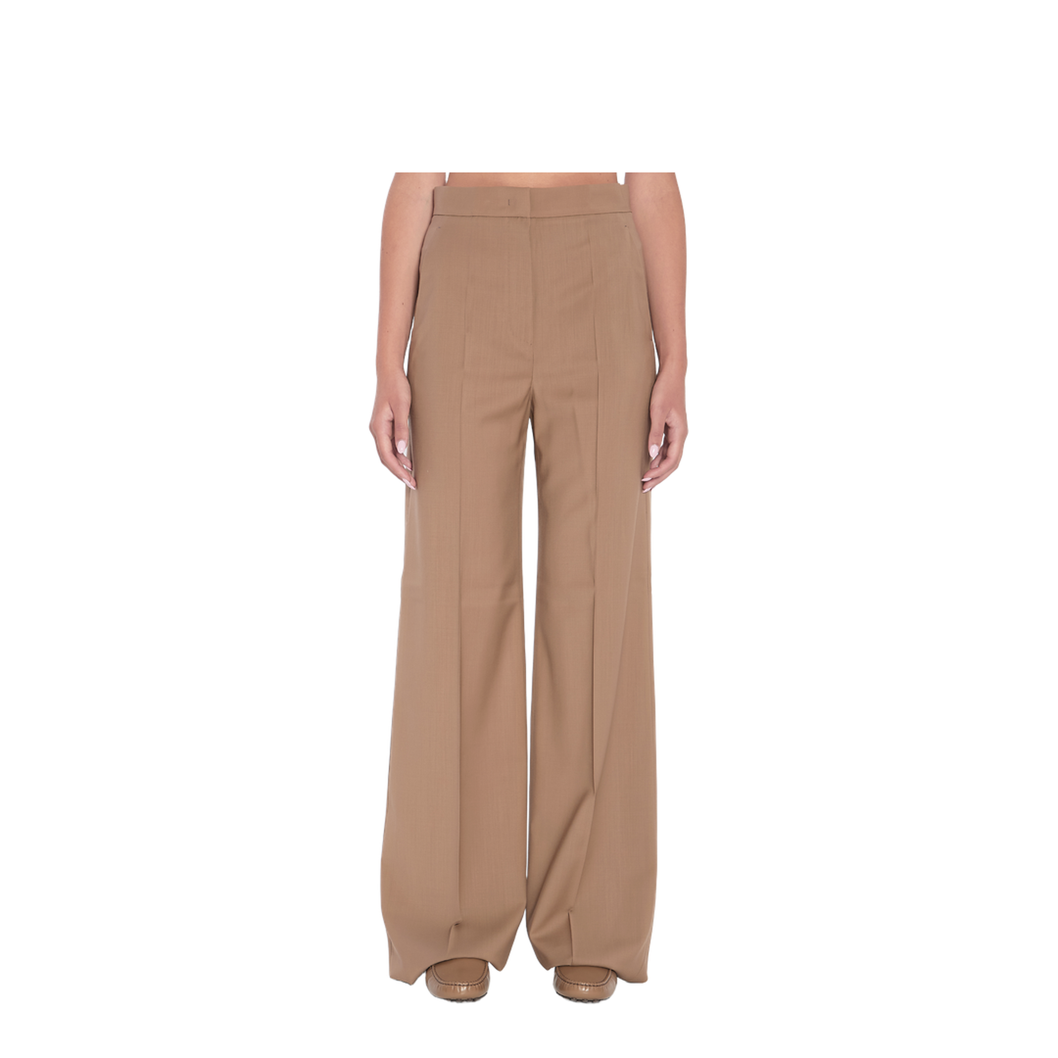 Straight-leg Trousers in Light Wool