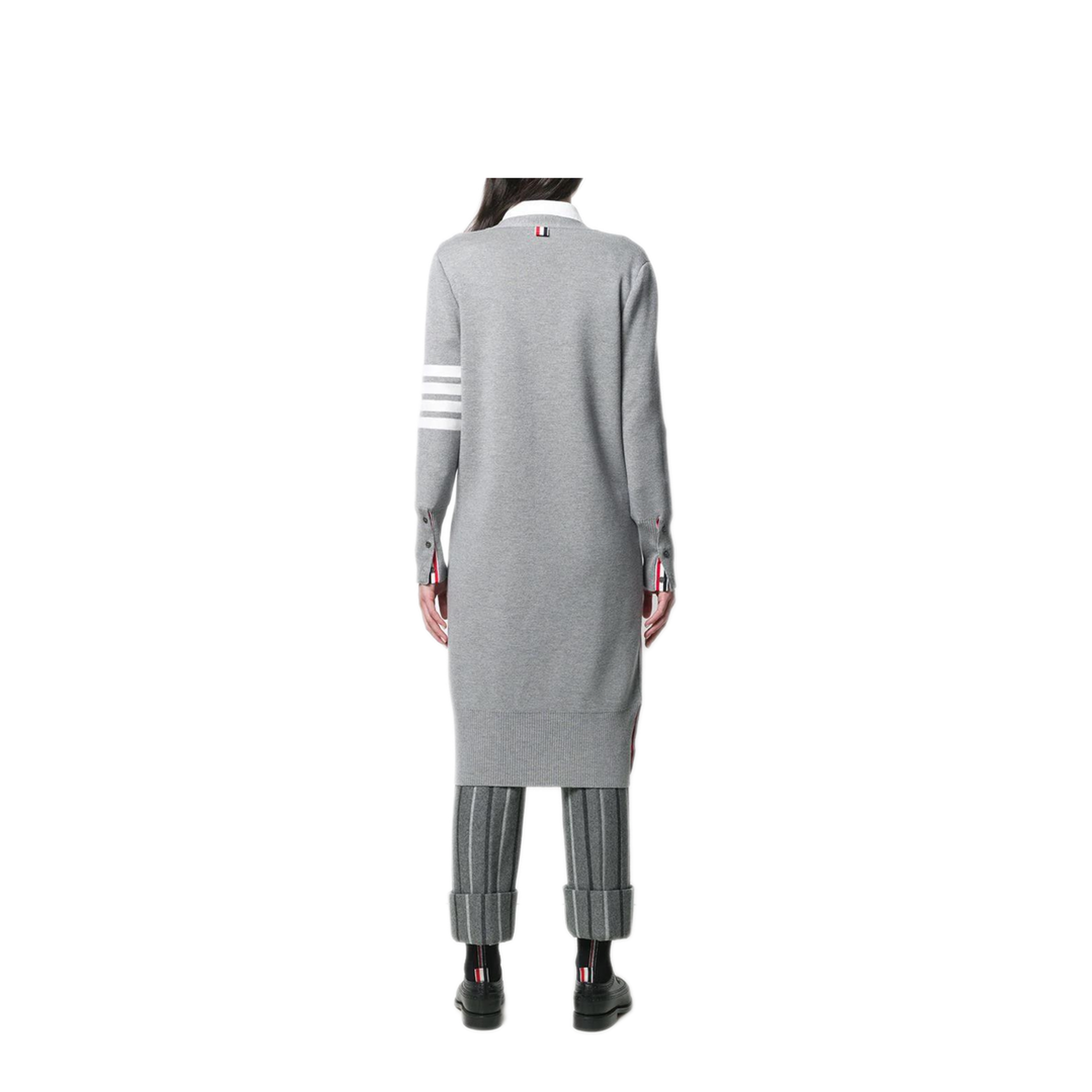 MAYFEYR - Thom Browne - Milano Stitch Long V Neck Cardigan In Fine Merino Wool - FKC289A00014055