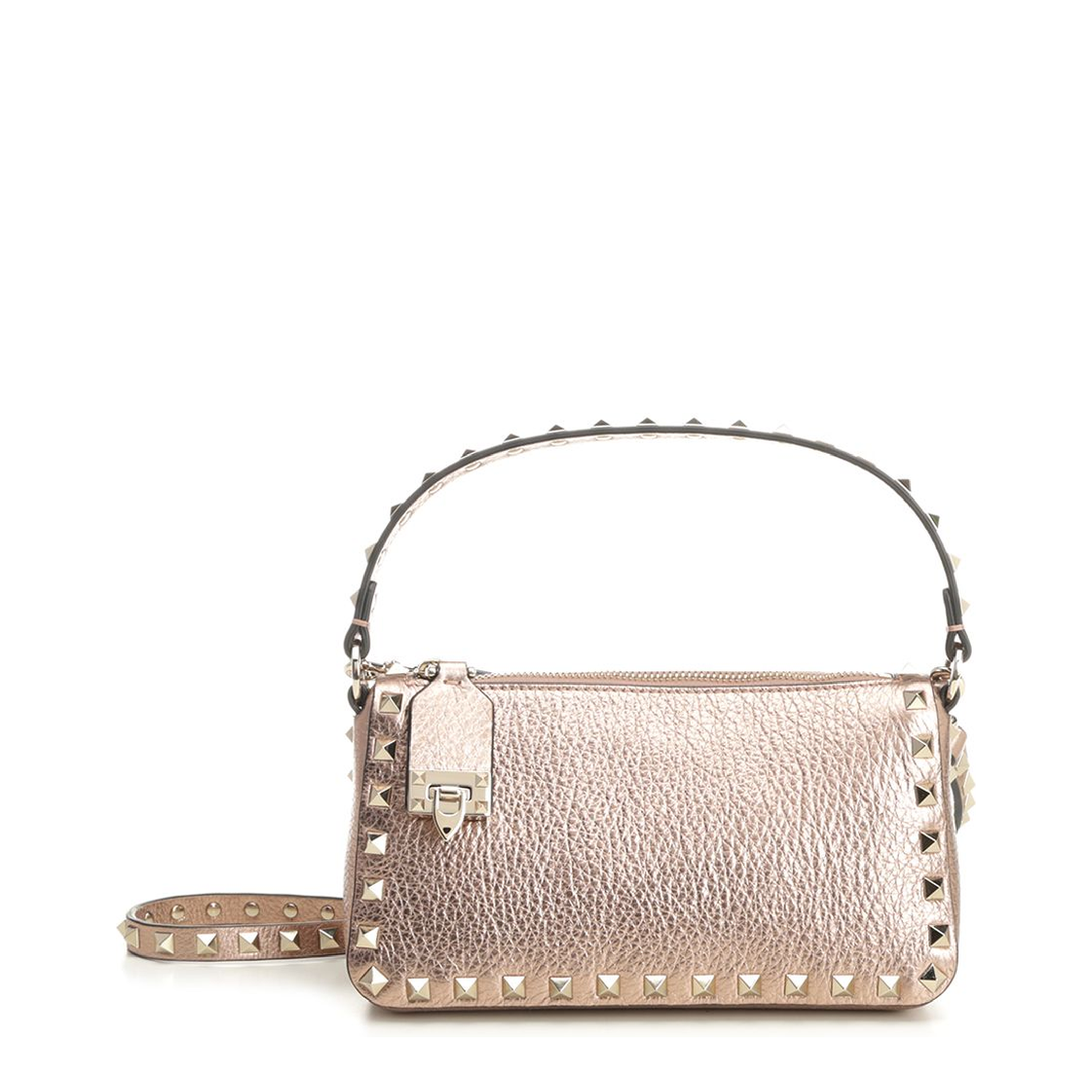 SMALL SHOULDER BAG | ROCKSTUD | VIT.ST.ALCE LAMINATO UNLINED/PLAT.STUDS